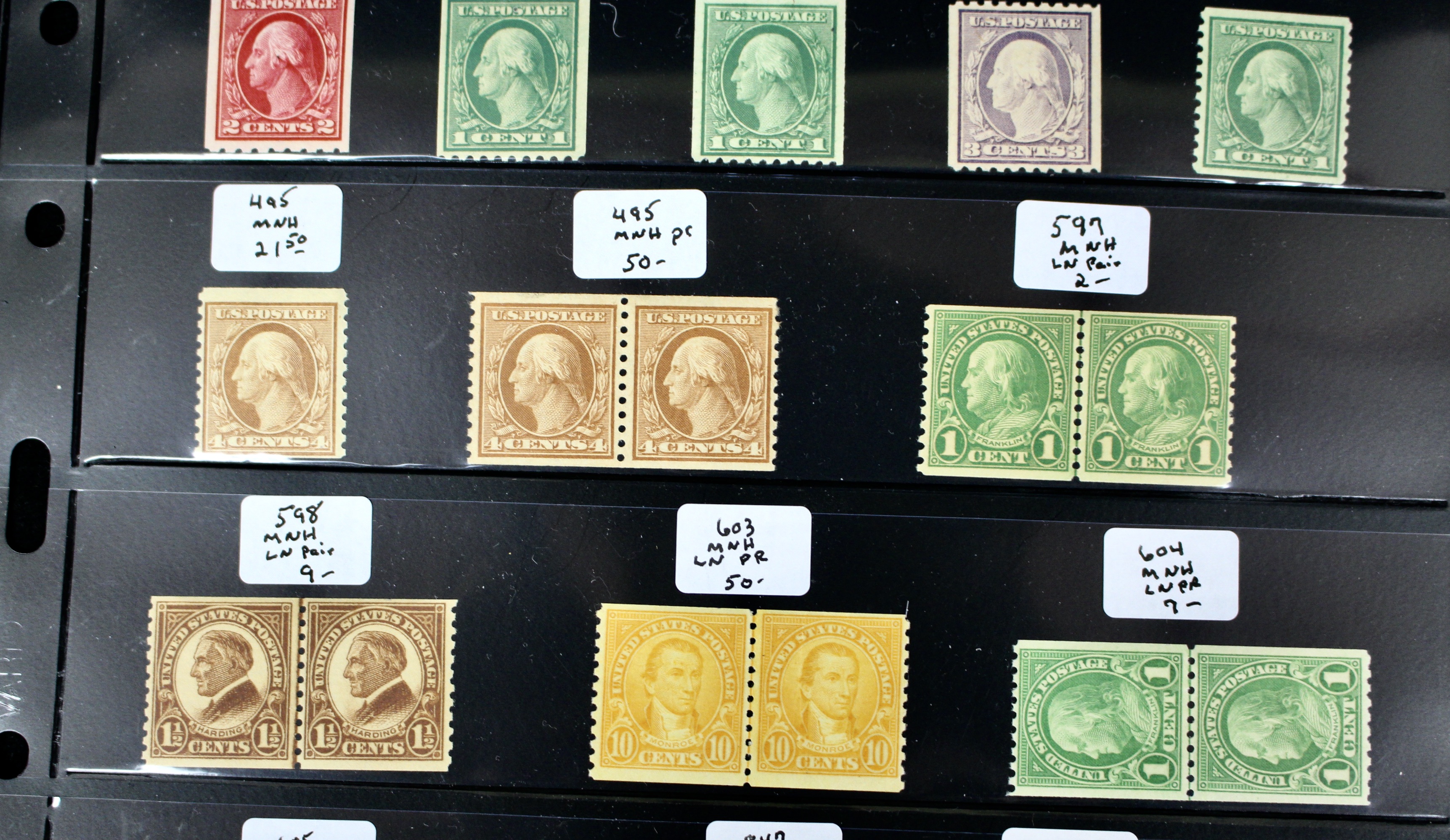 Mint Condition Collection of U.S. Coil Stamps