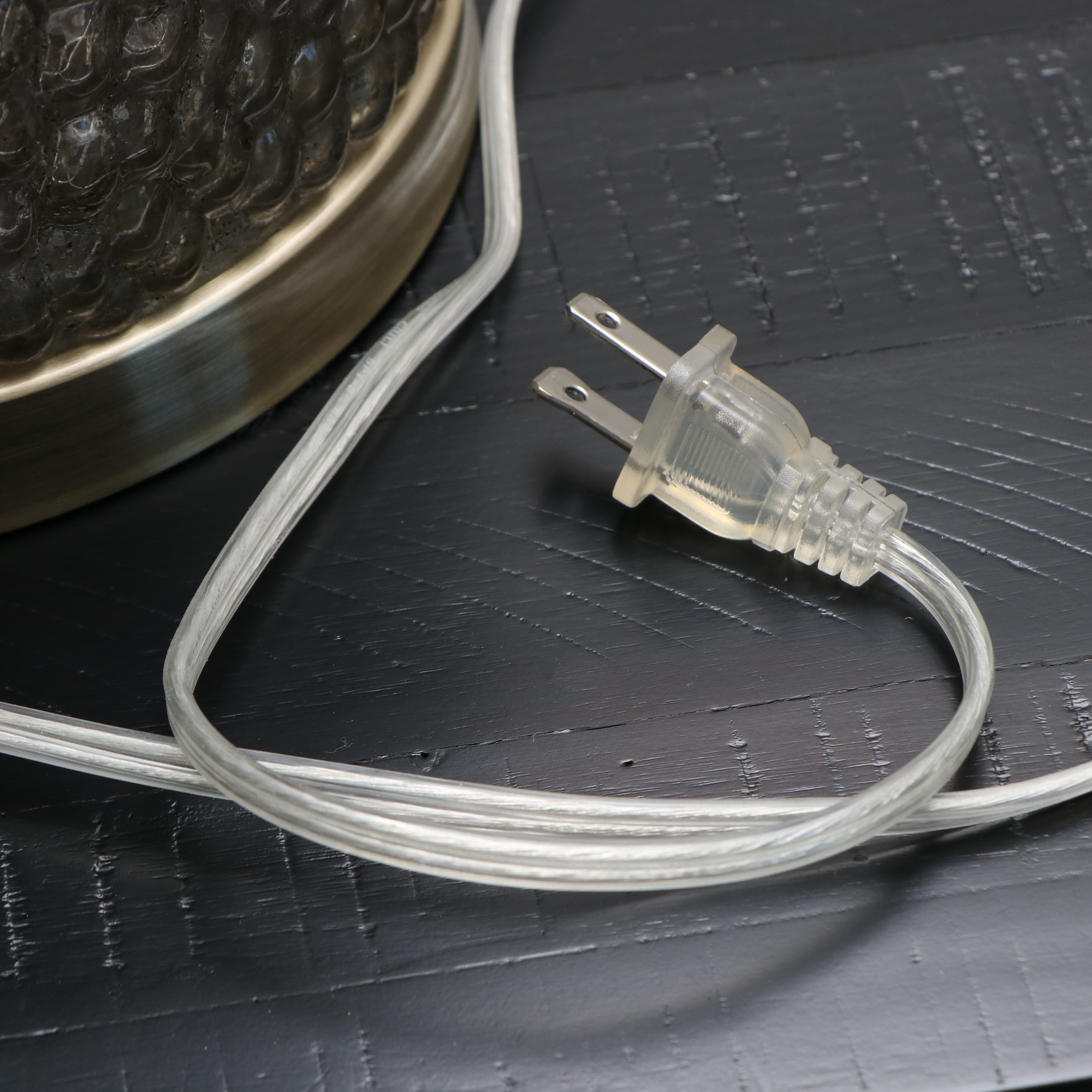 Stylecraft "Rochford" Textured Glass Table Lamp, Surya "Emily" Vases, and Décor