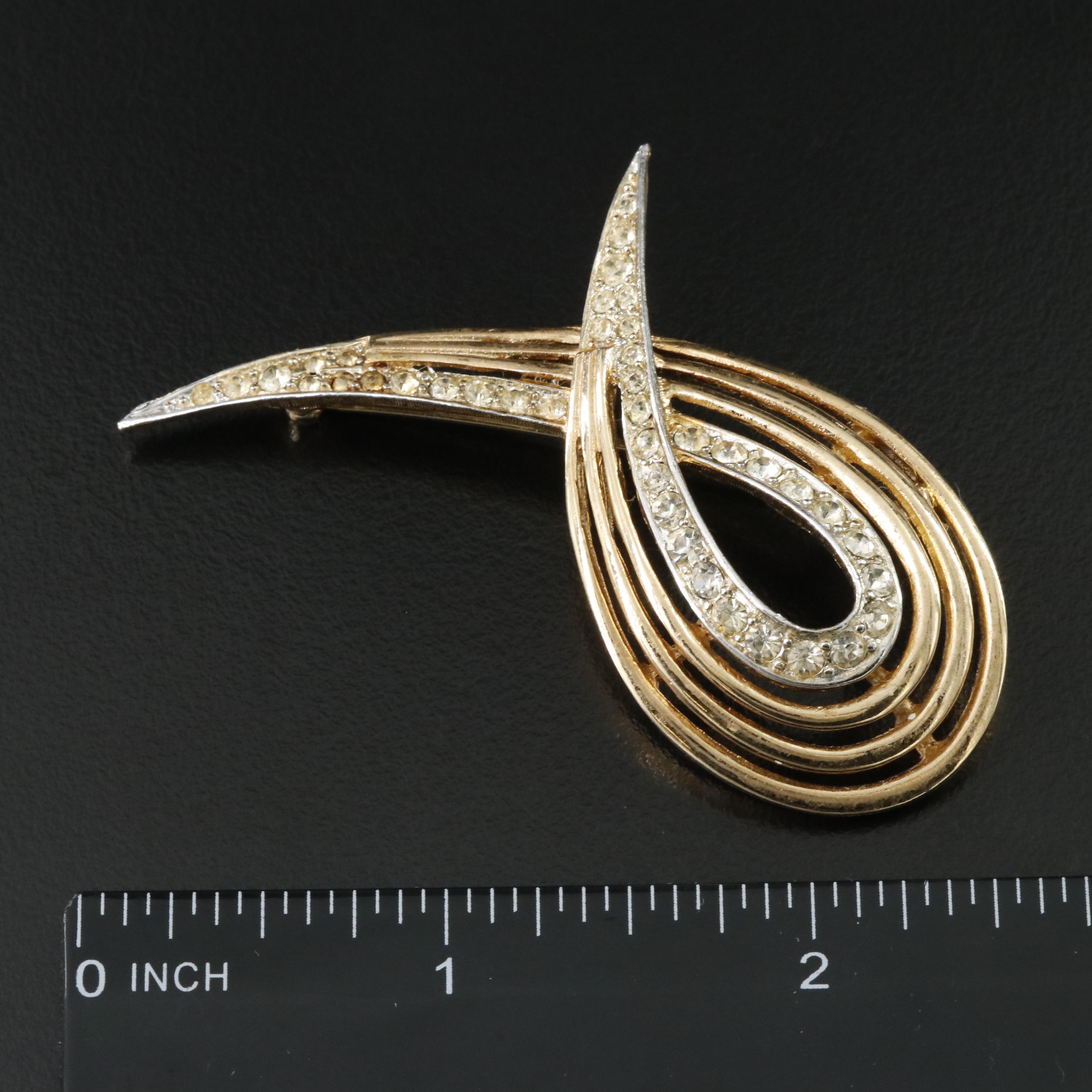 Boucher Rhinestone Loop Brooch