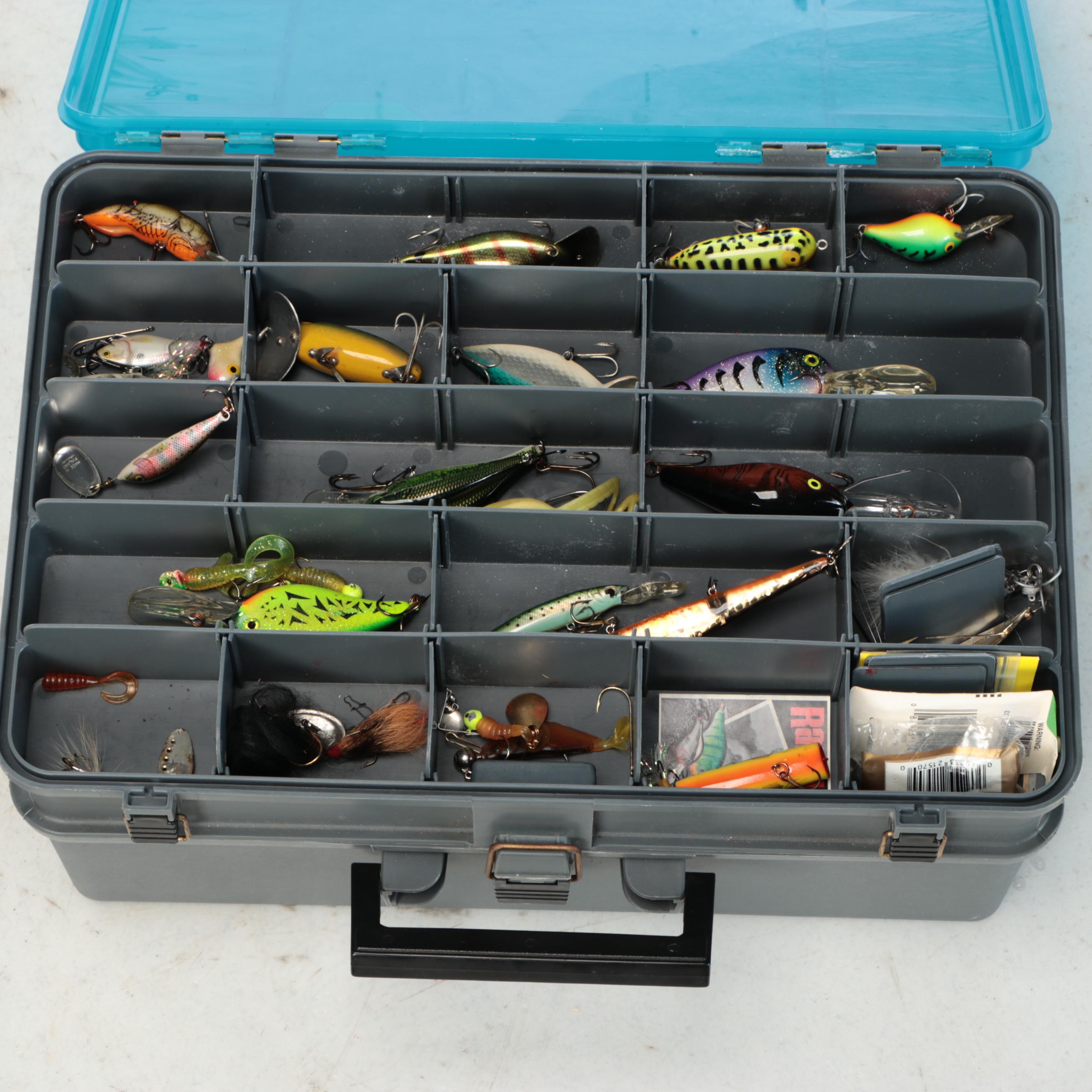 Shakespeare and Other Fishing Rods with Tackle Box and More Gear