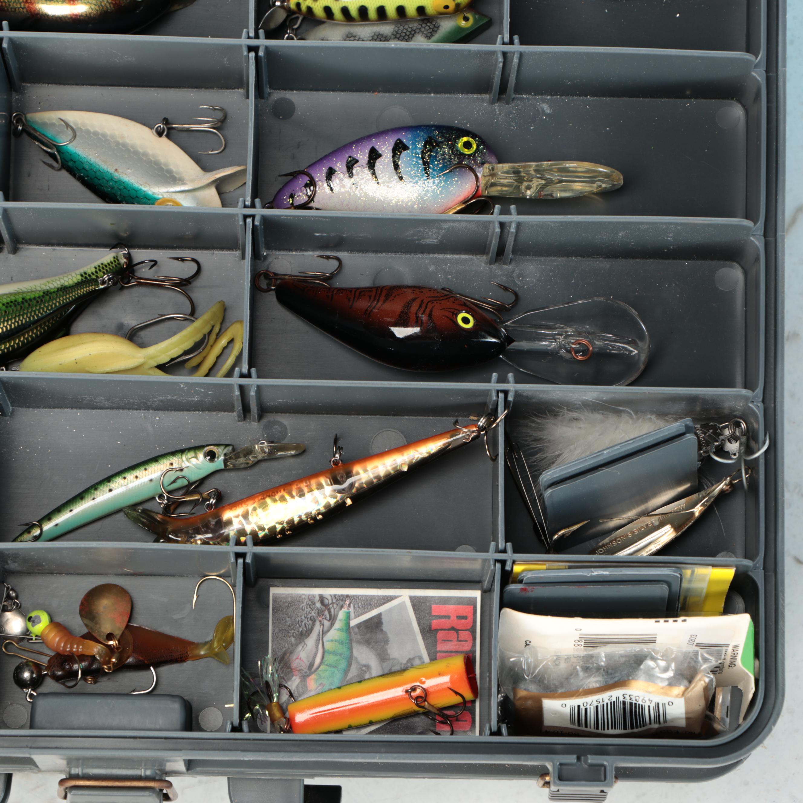 Shakespeare and Other Fishing Rods with Tackle Box and More Gear