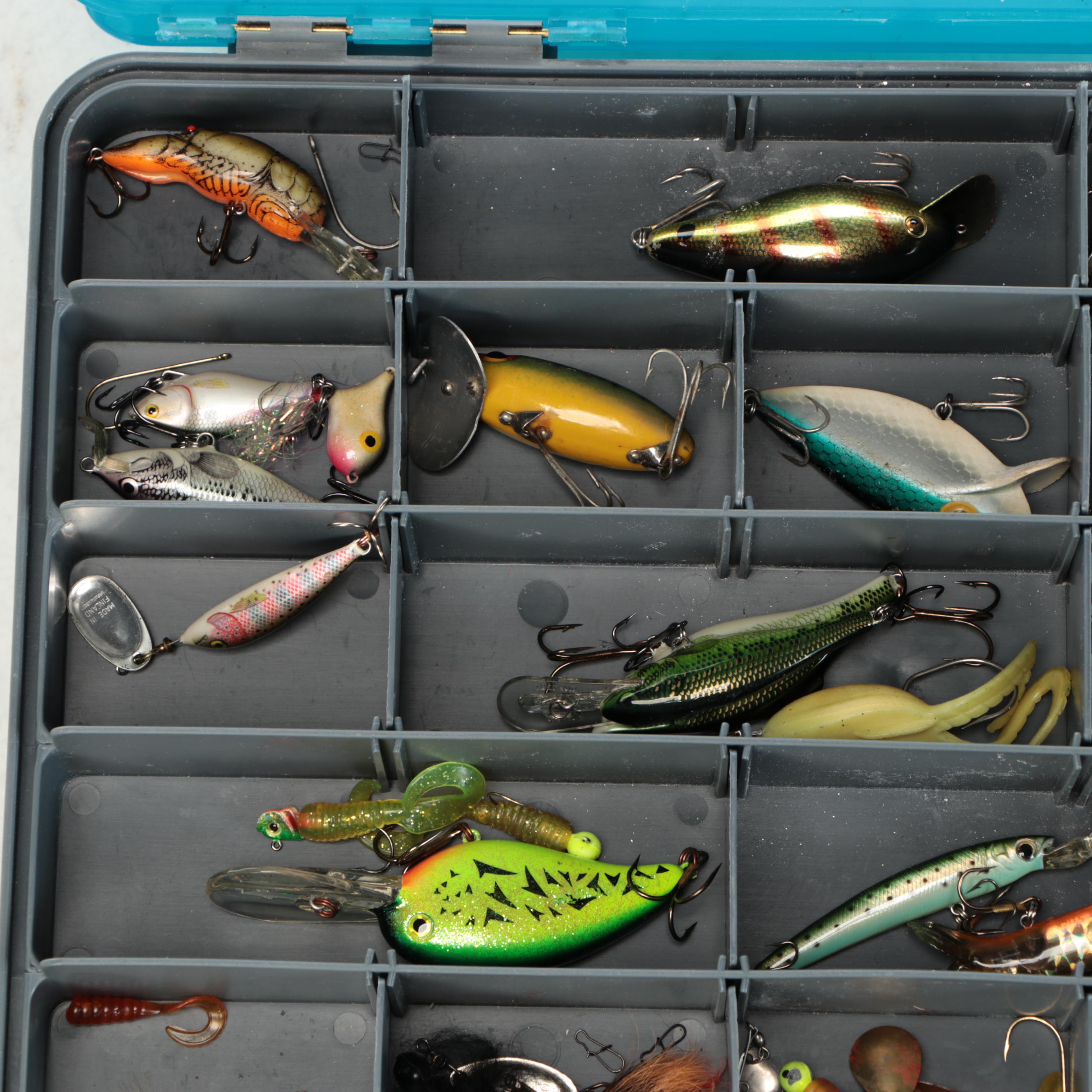 Shakespeare and Other Fishing Rods with Tackle Box and More Gear