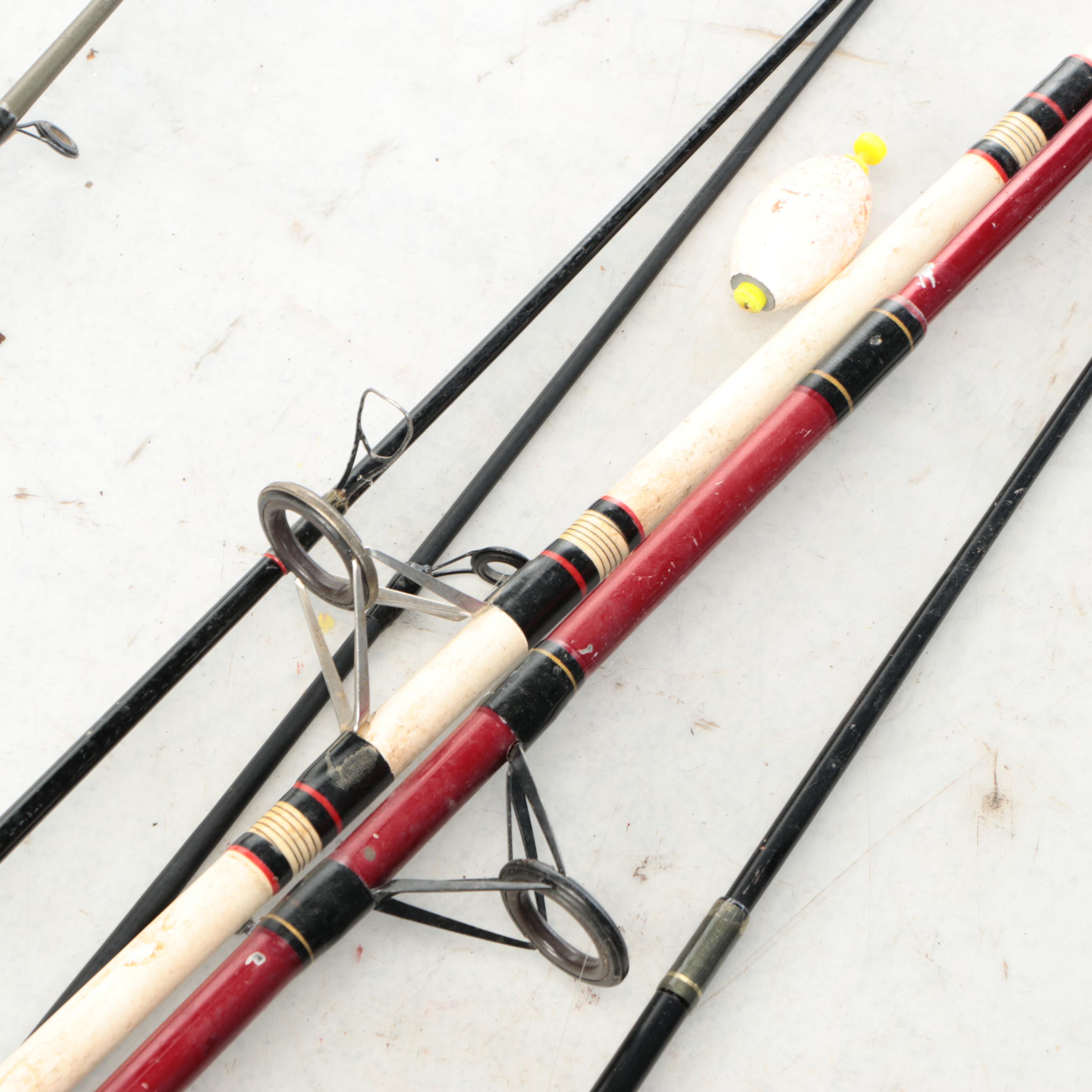 Shakespeare and Other Fishing Rods with Tackle Box and More Gear