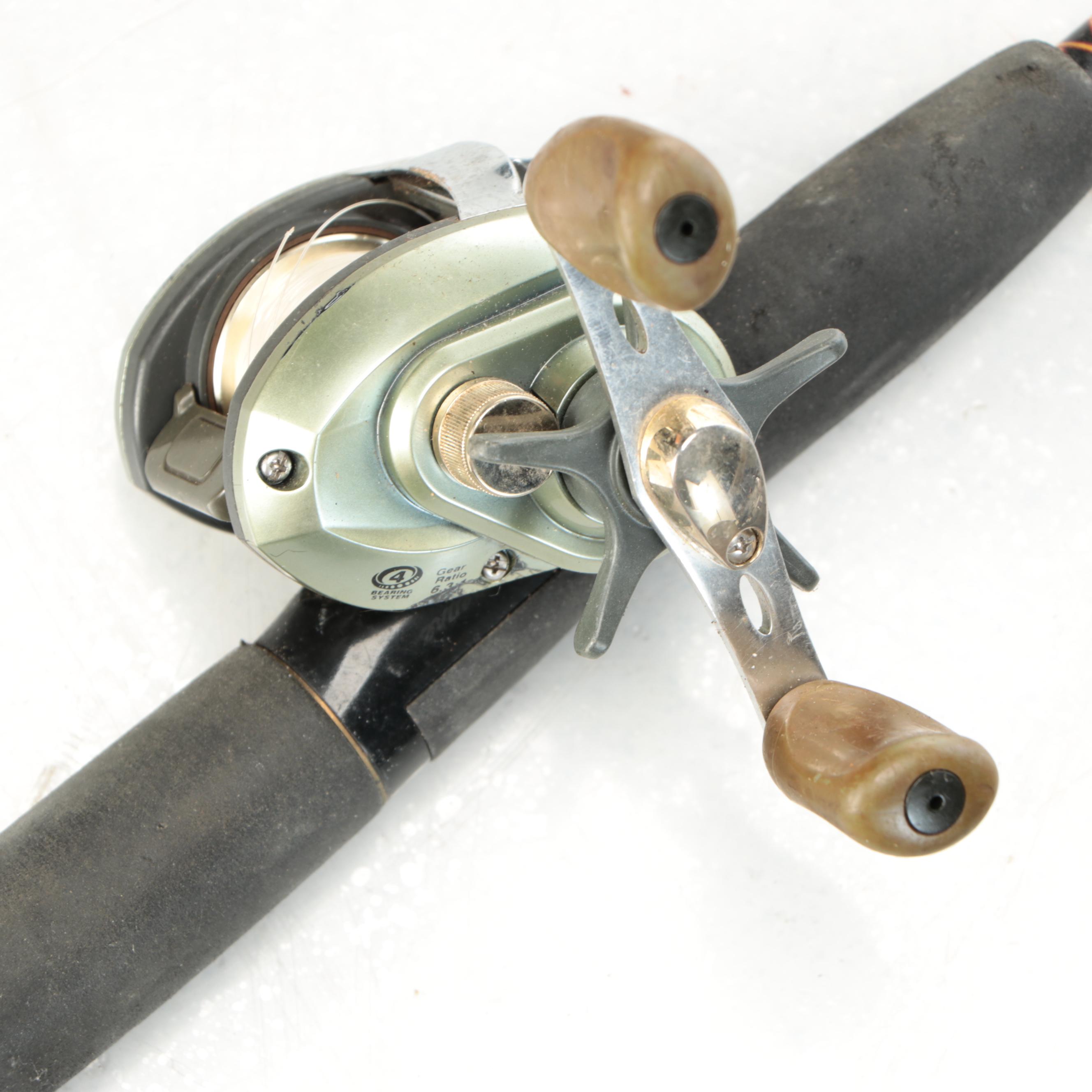 Shakespeare and Other Fishing Rods with Tackle Box and More Gear