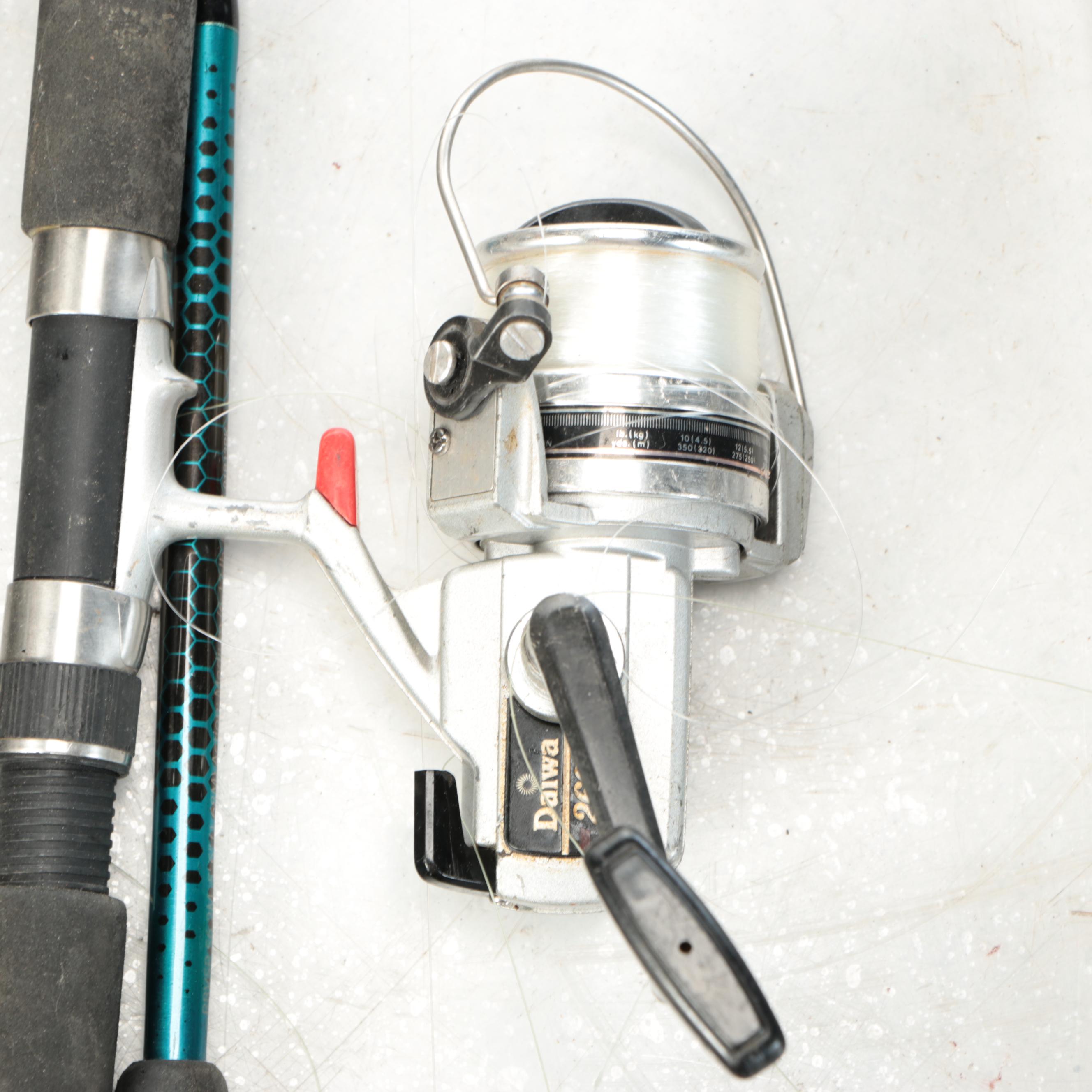 Shakespeare and Other Fishing Rods with Tackle Box and More Gear