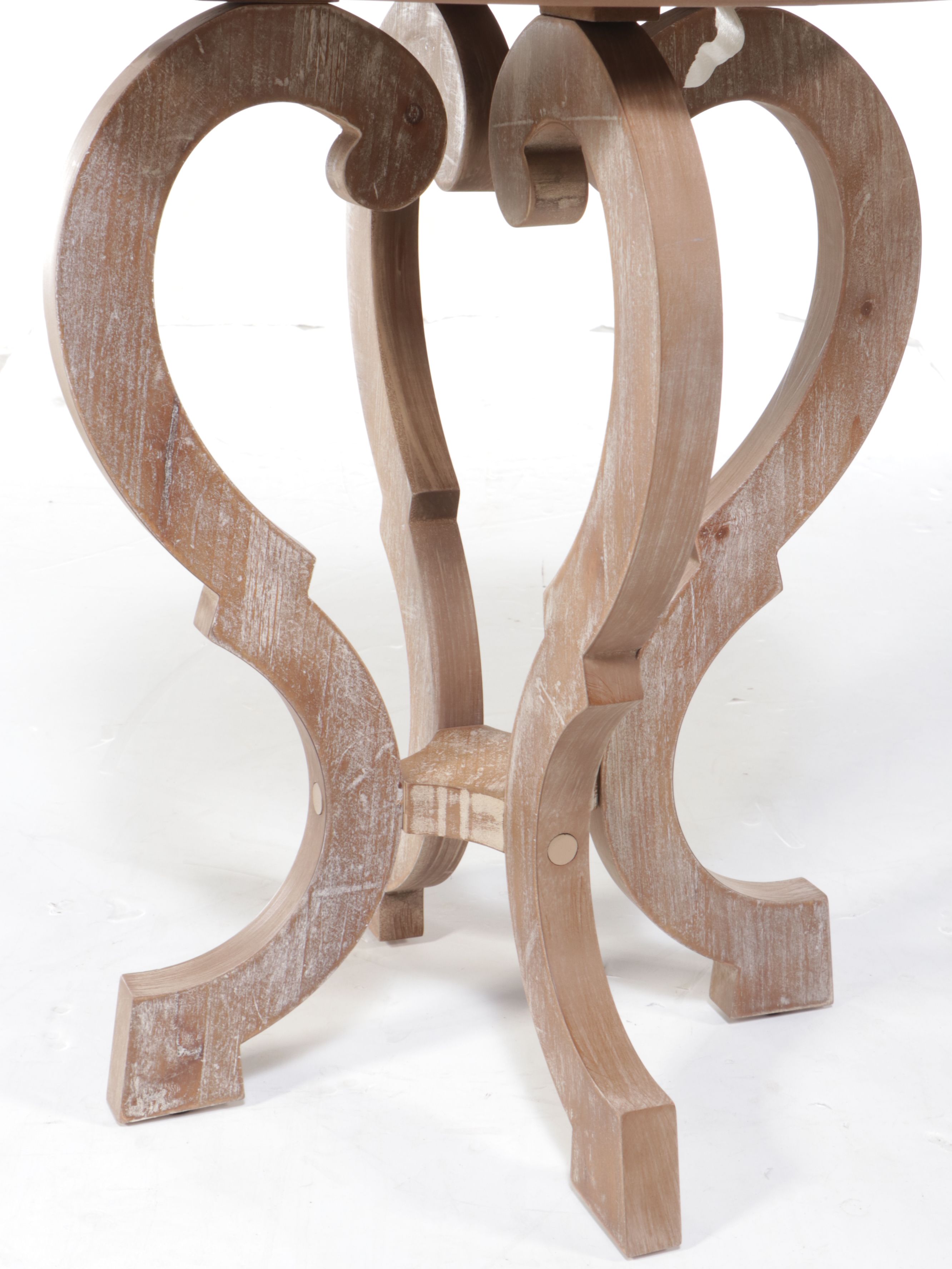 French Provincial Style Distressed Natural Finish Side Table