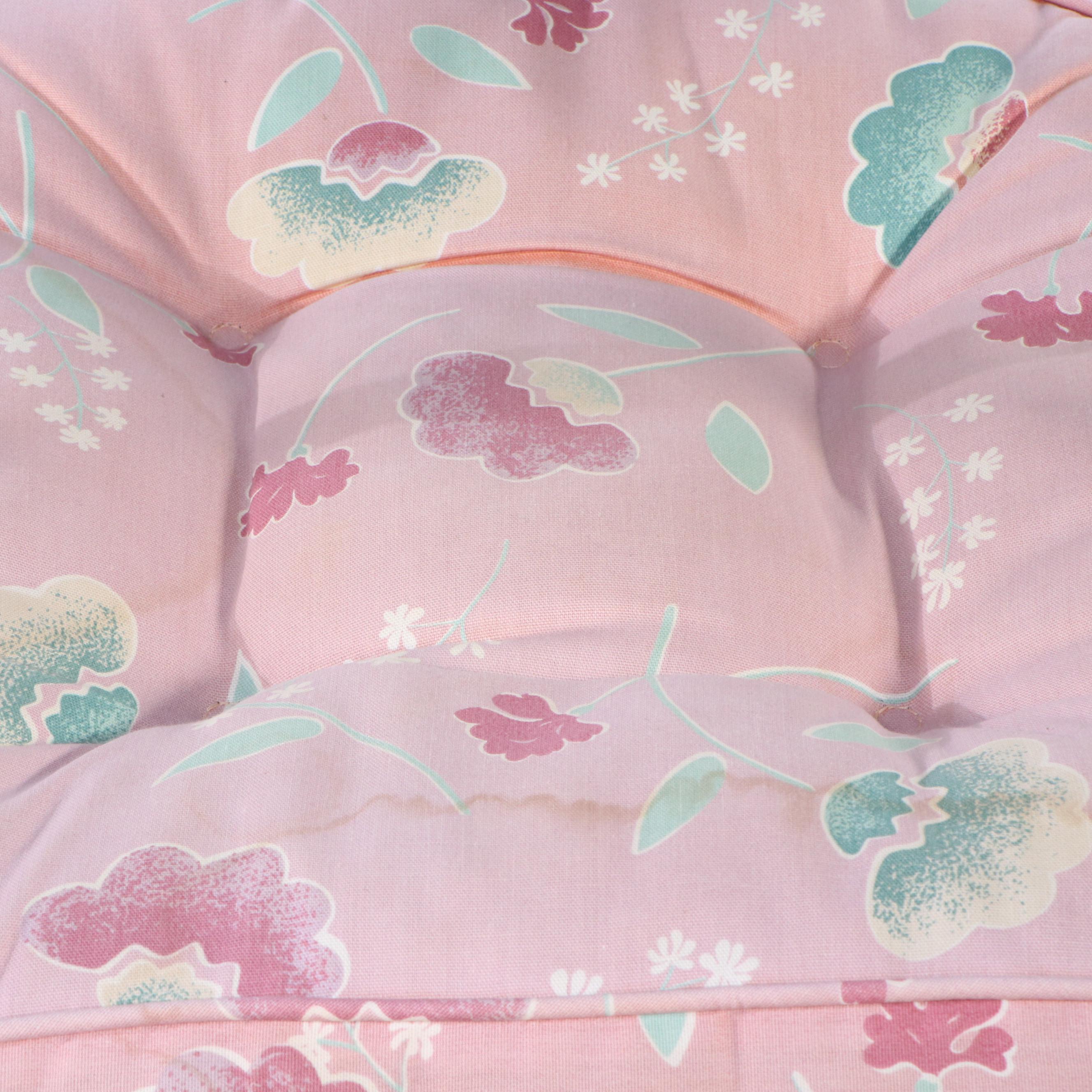 Mahogany Armchair Accented with Floral Inlay