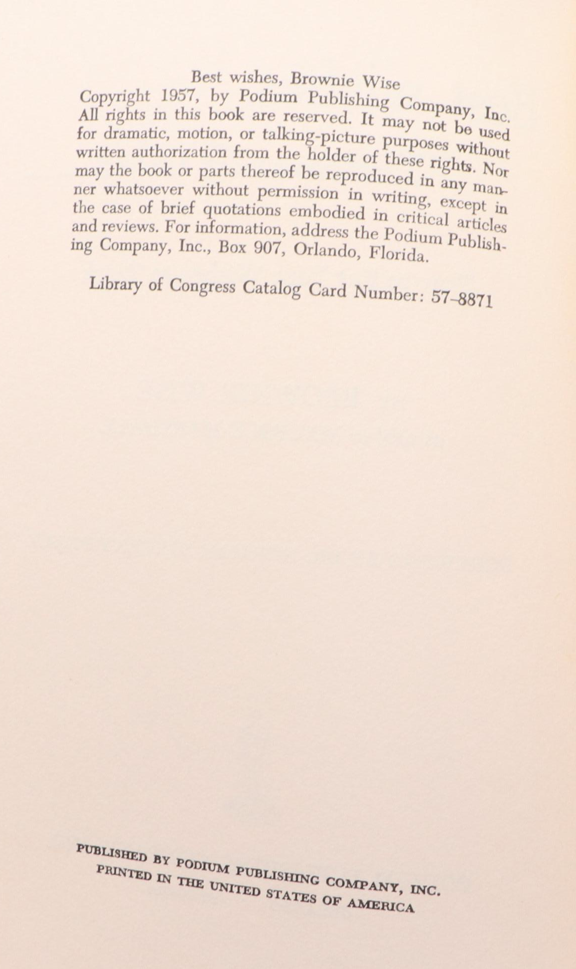 "Best Wishes, Brownie Wise: How to Put Your Wishes to Work," 1957