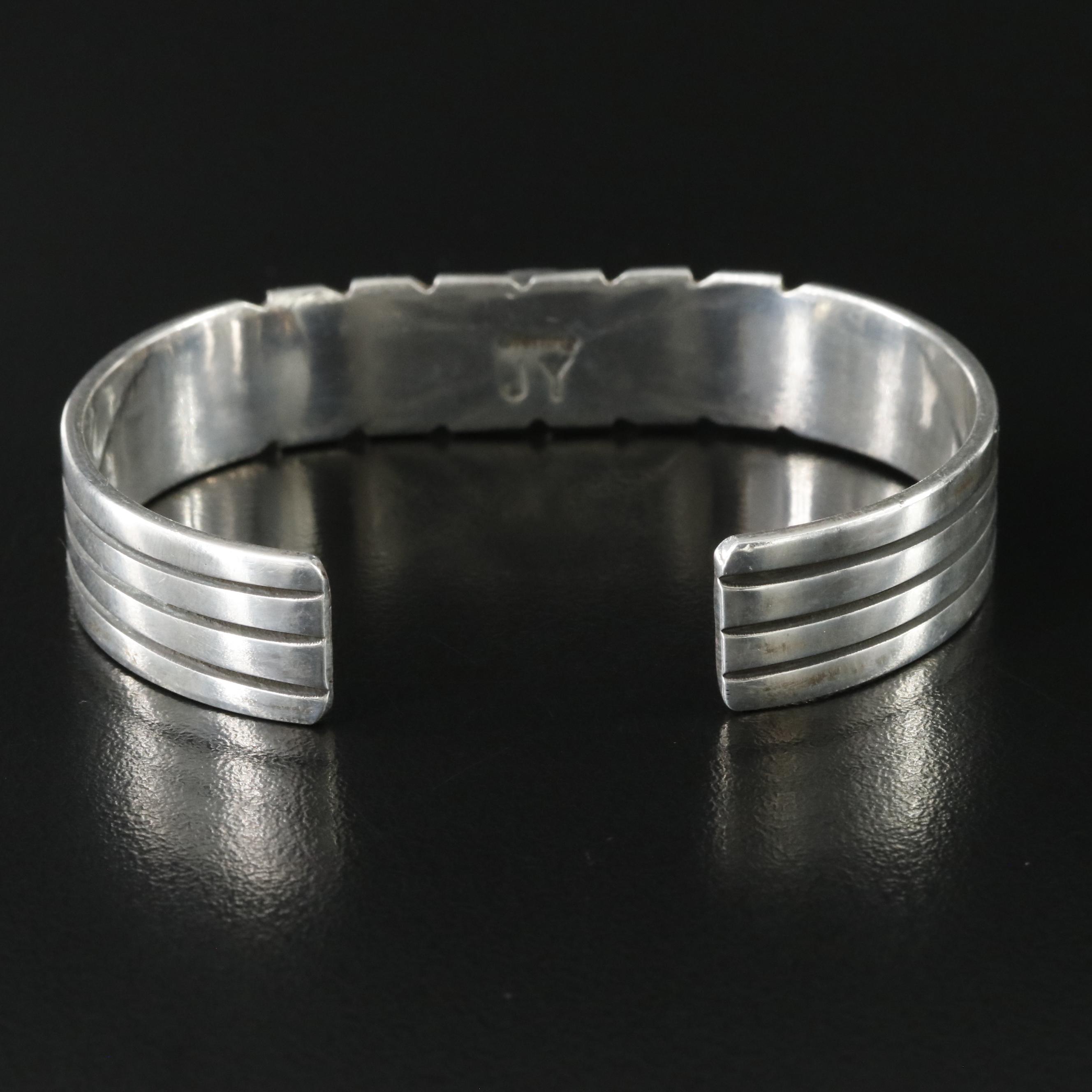 Jimmy Yazzie Navajo Diné Sterling Turquoise Cuff Bracelet