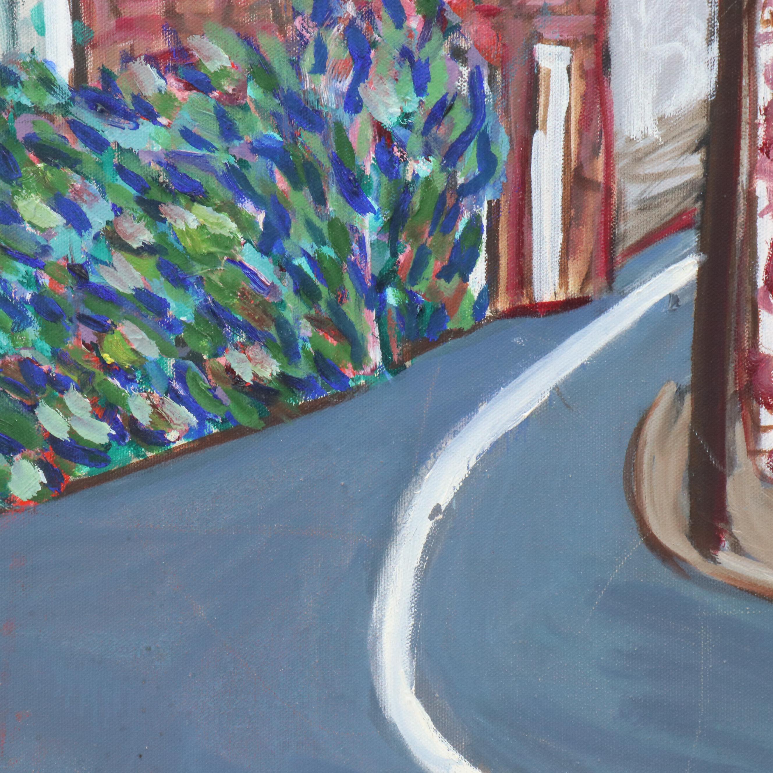 Janice Guttman Landscape Acrylic Painting of Street Scene, 2004