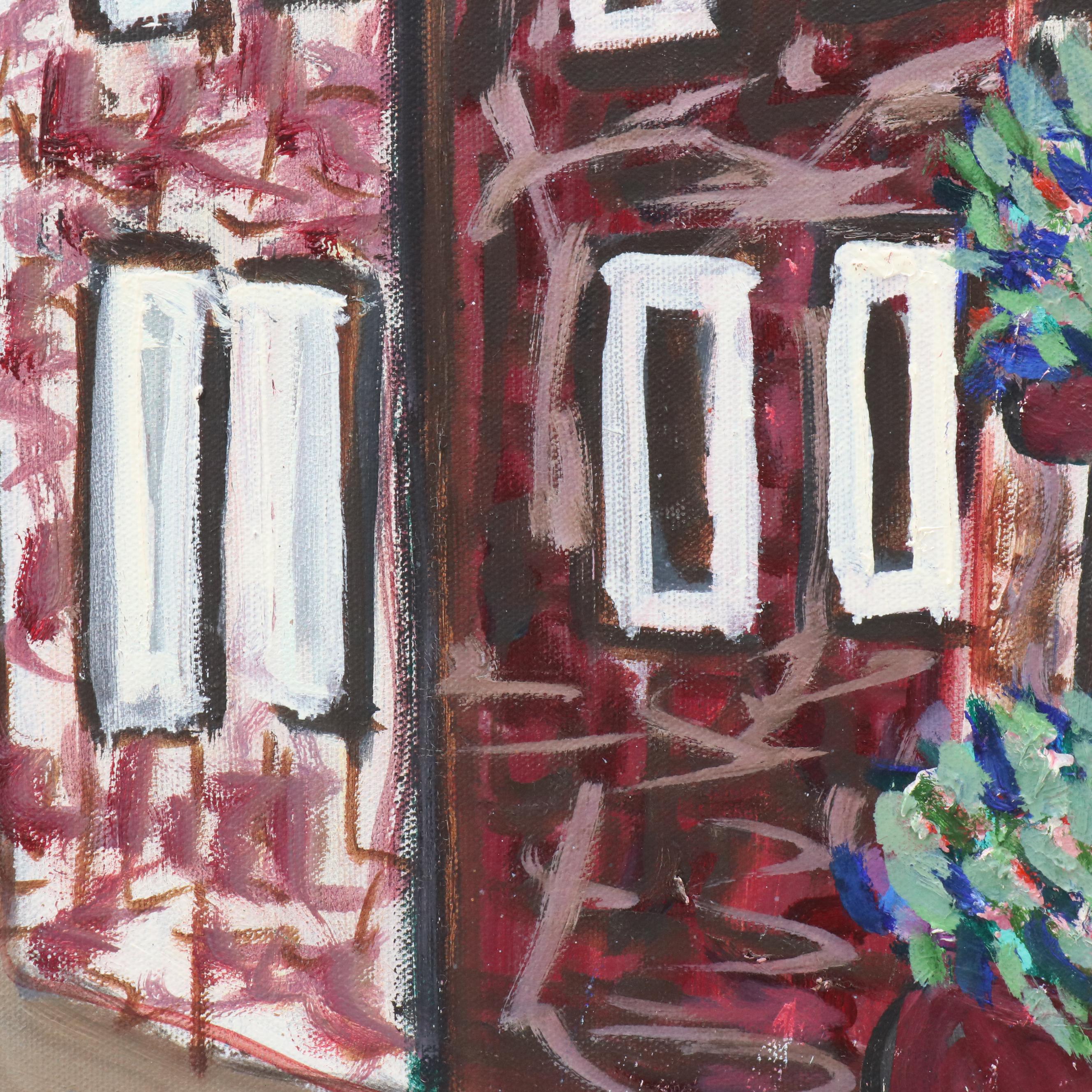 Janice Guttman Landscape Acrylic Painting of Street Scene, 2004