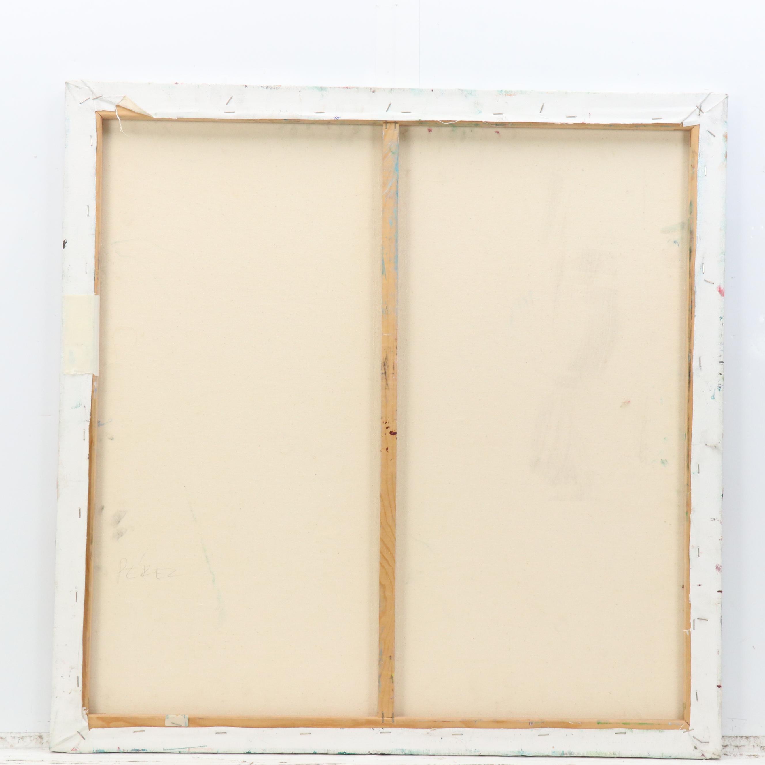 Janice Guttman Landscape Acrylic Painting of Street Scene, 2004