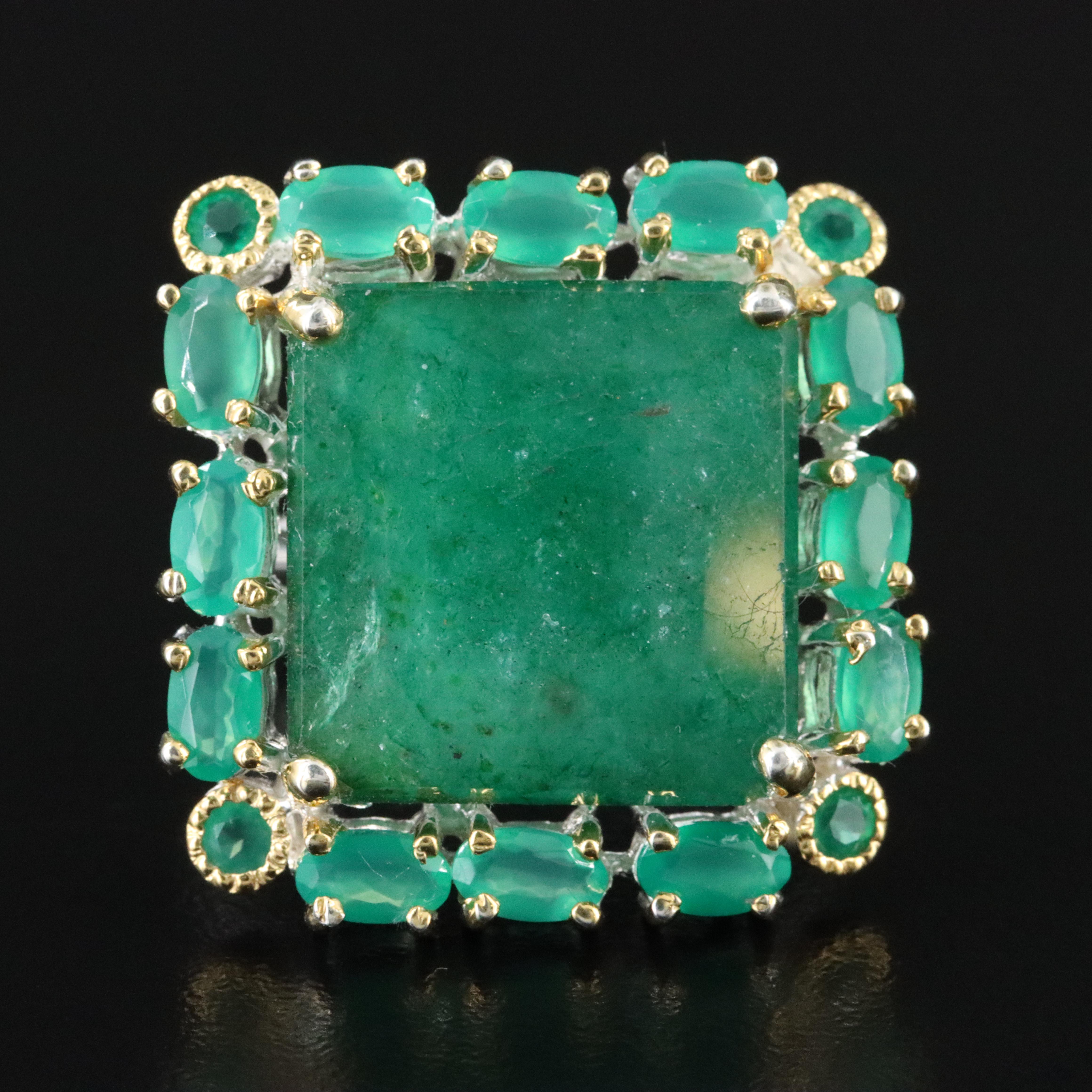 Sterling Beryl and Chalcedony Ring