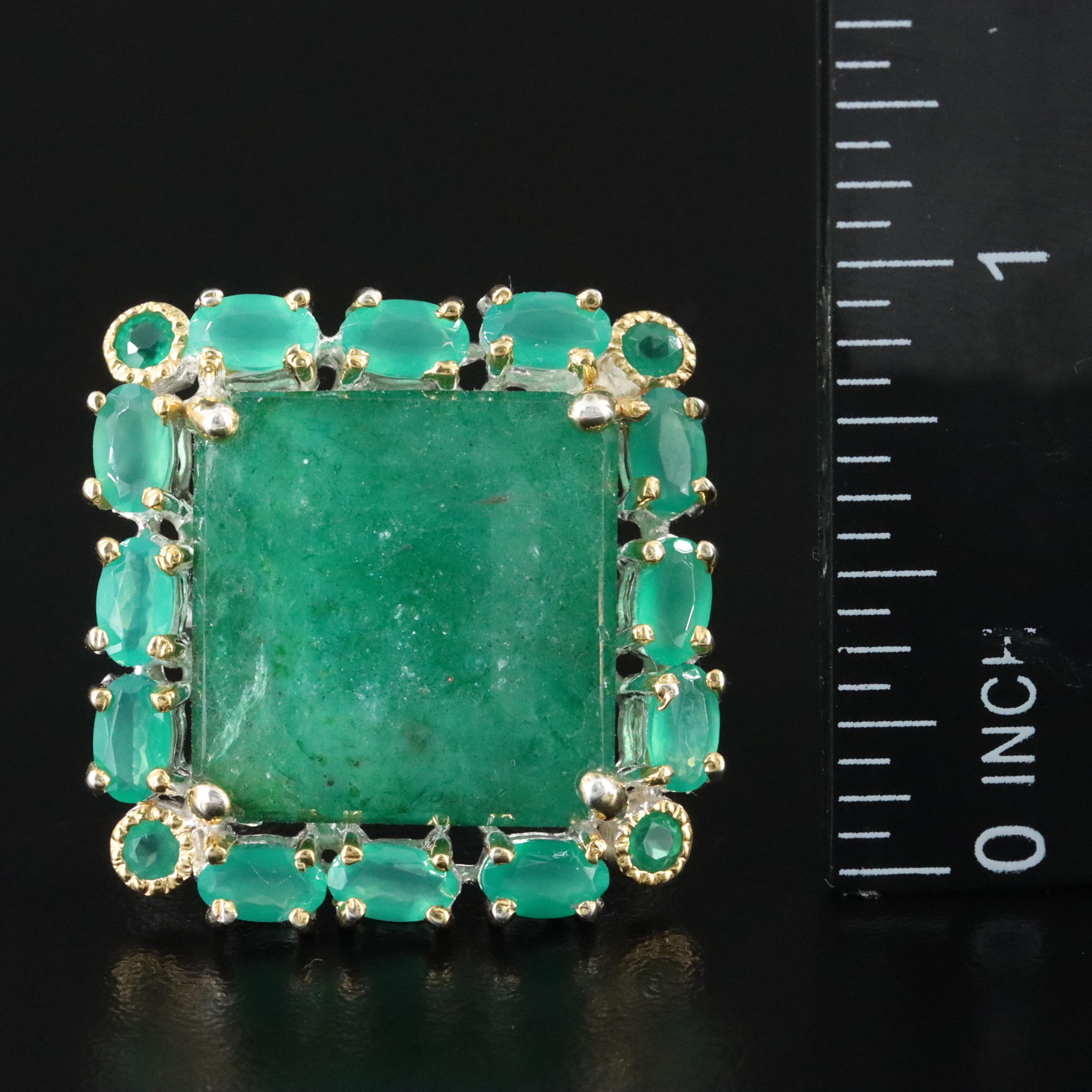 Sterling Beryl and Chalcedony Ring