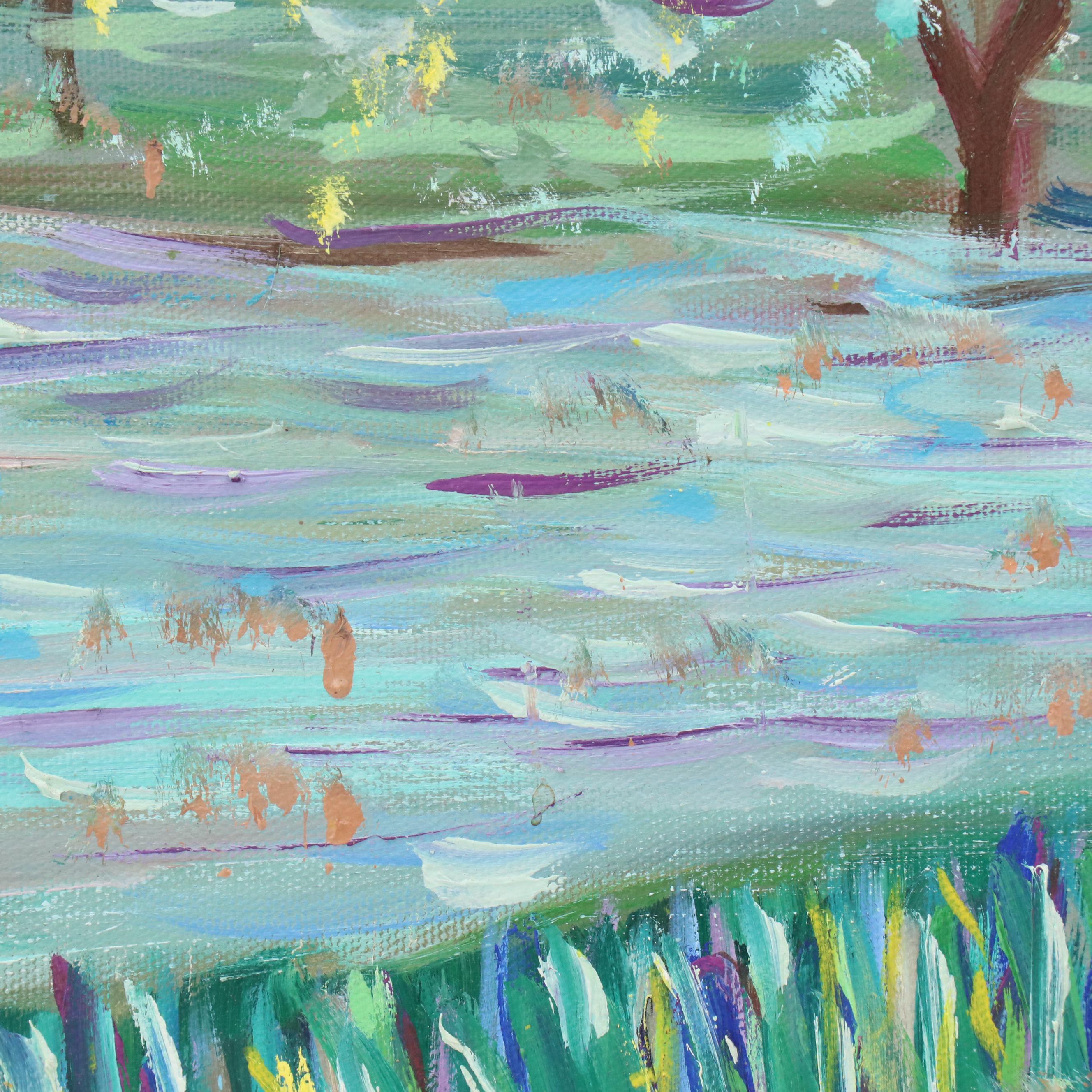 Janice Guttman Impressionistic Style Landscape Acrylic Painting, 2002