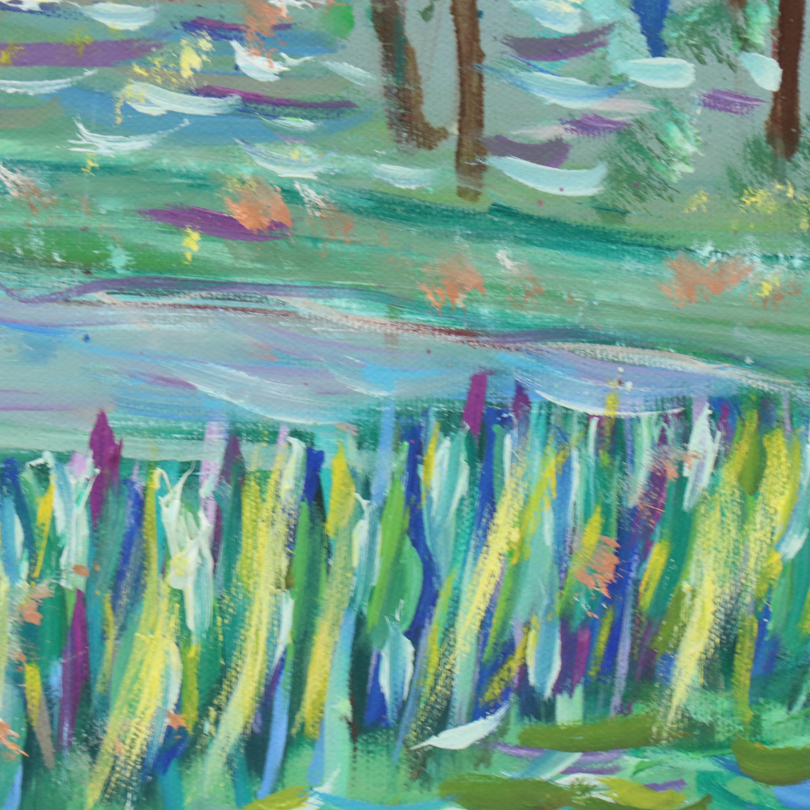 Janice Guttman Impressionistic Style Landscape Acrylic Painting, 2002