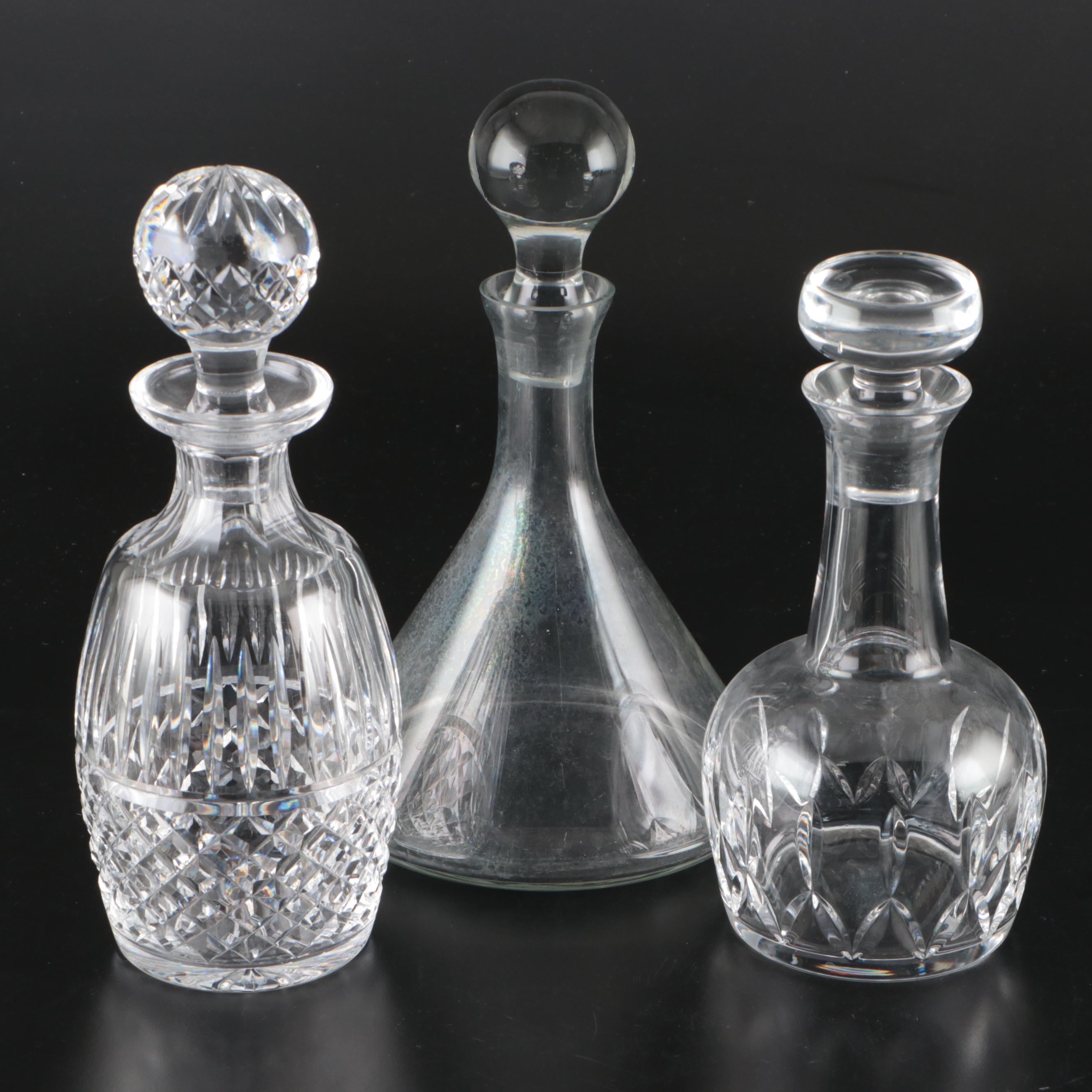 Waterford Crystal and Other Glass Decanters