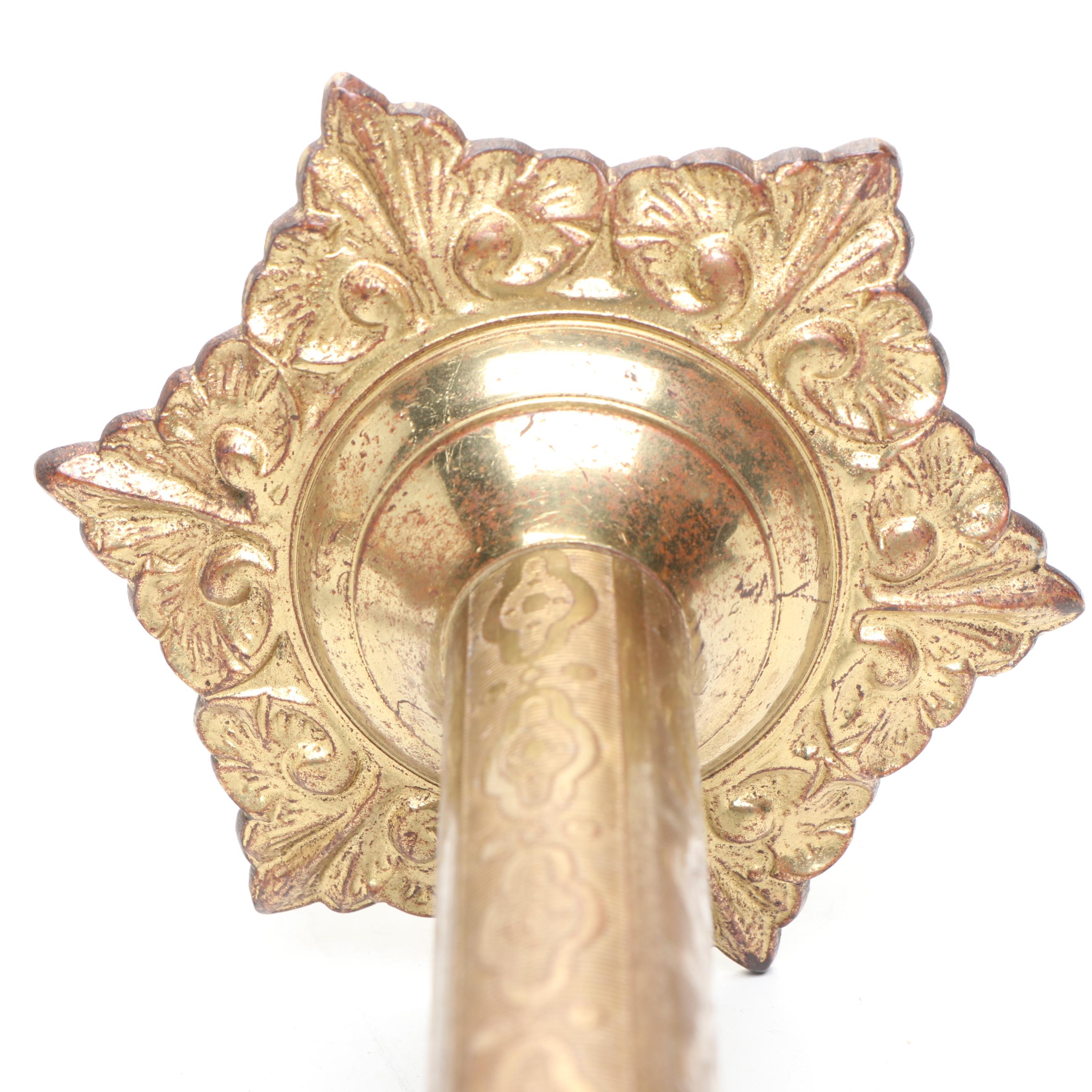 Pair of Brass Altar Candlesticks