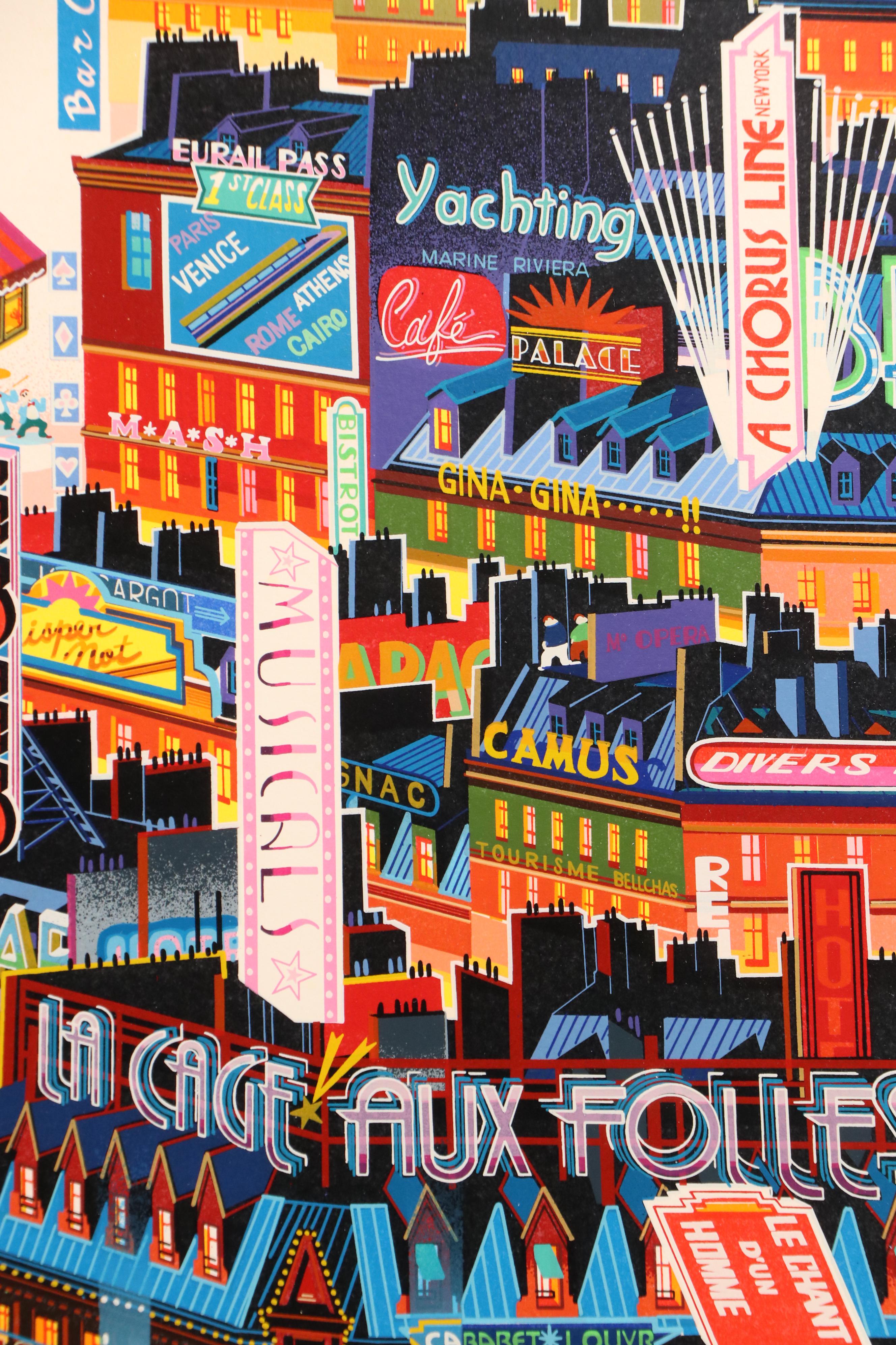 Hiro Yamagata Serigraph "An American In Paris," 1986