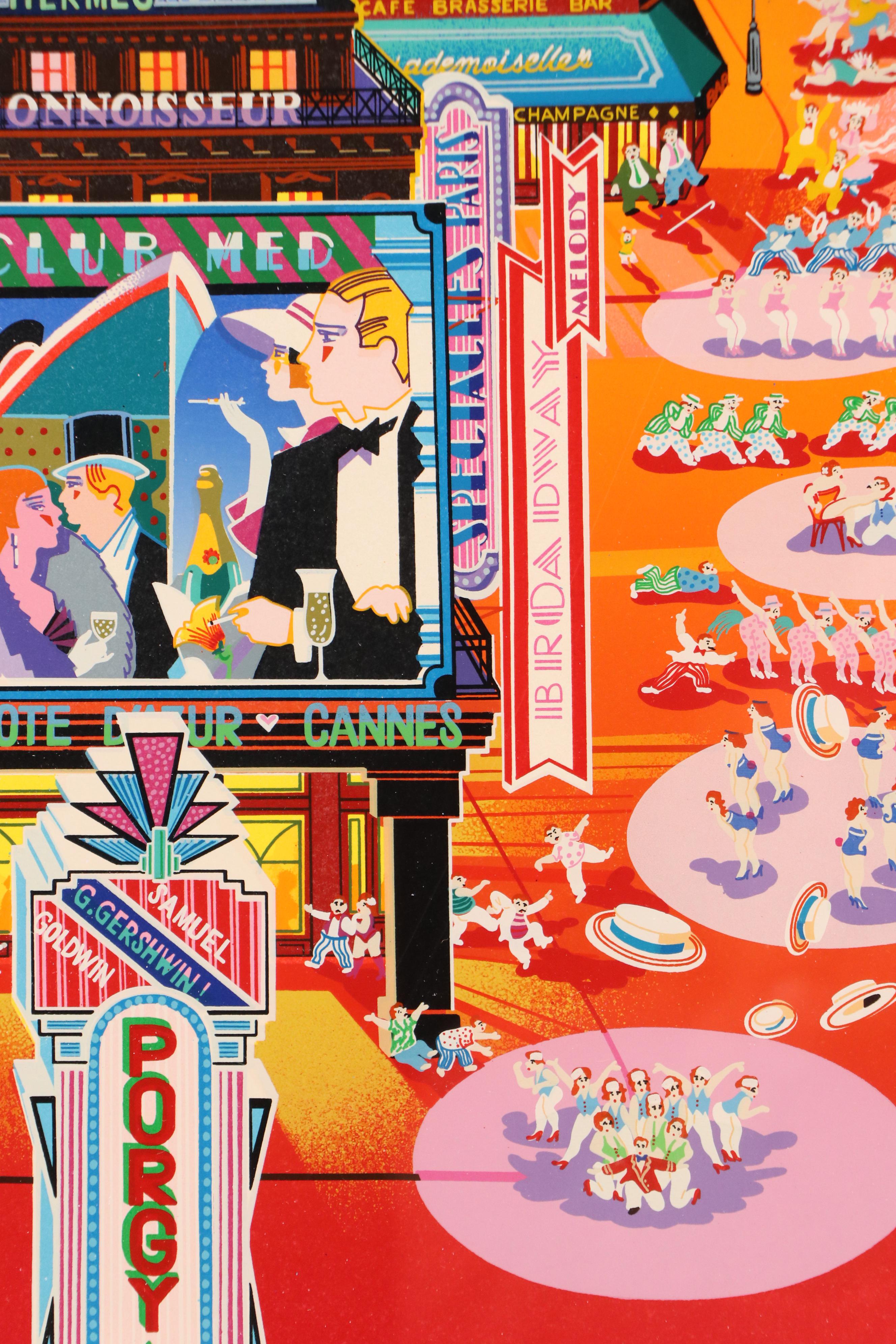 Hiro Yamagata Serigraph "An American In Paris," 1986