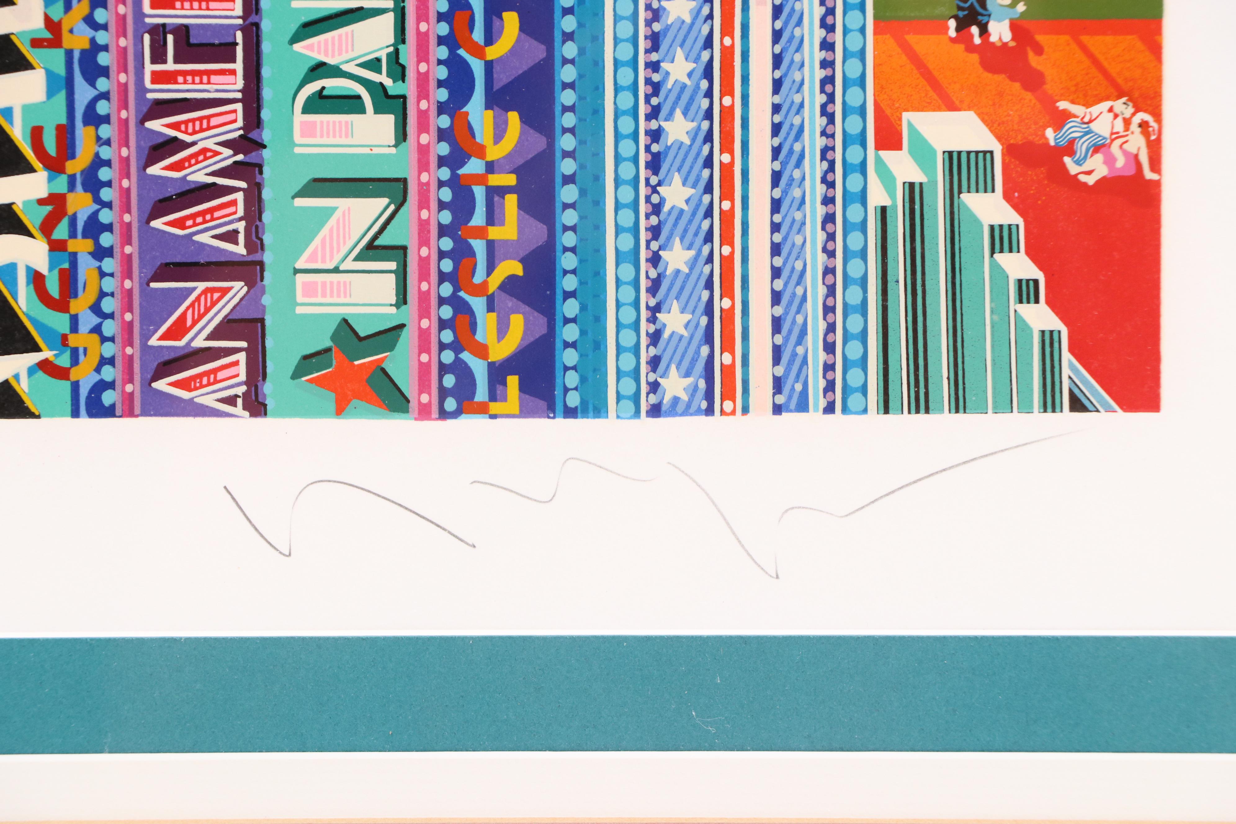 Hiro Yamagata Serigraph "An American In Paris," 1986