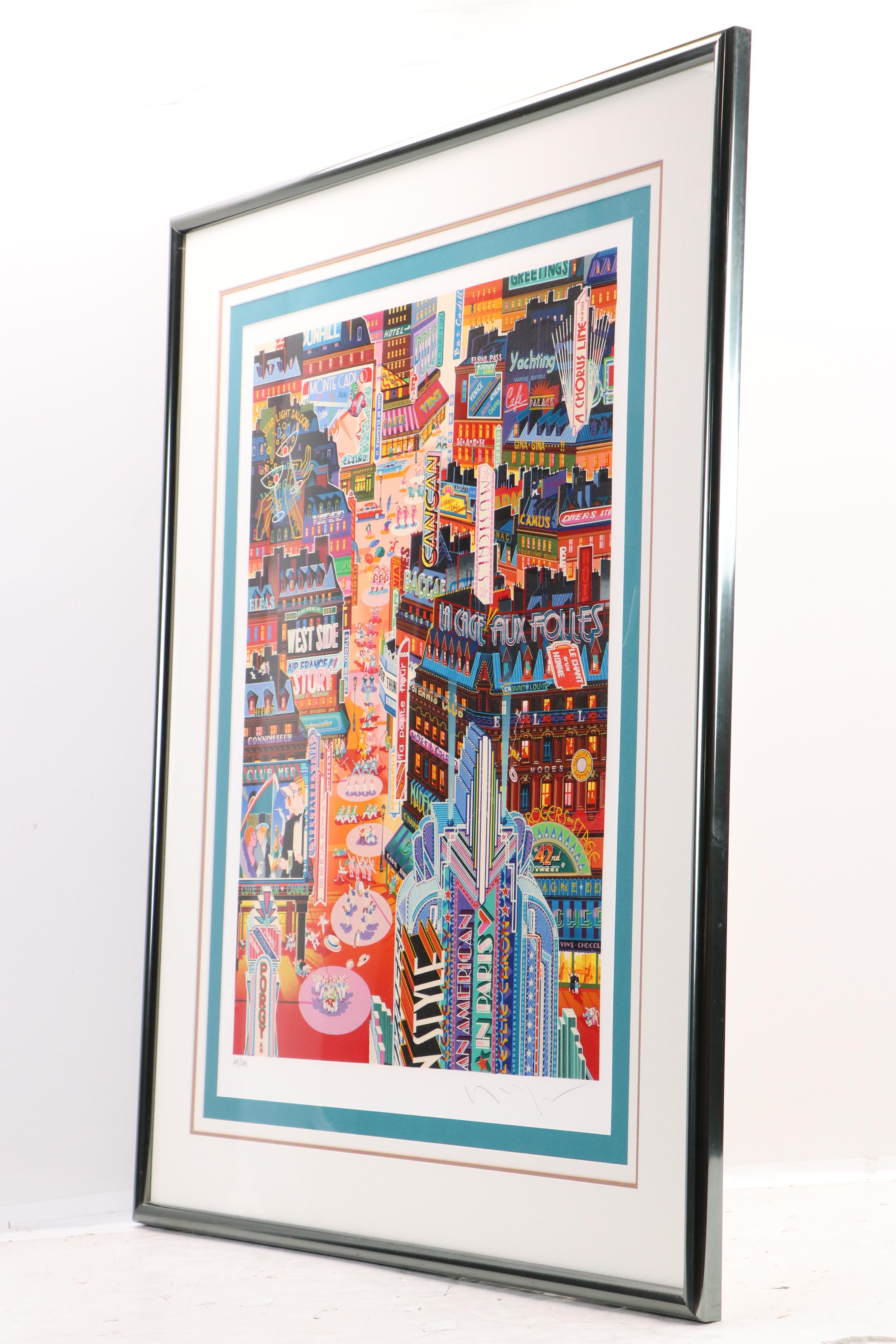 Hiro Yamagata Serigraph "An American In Paris," 1986