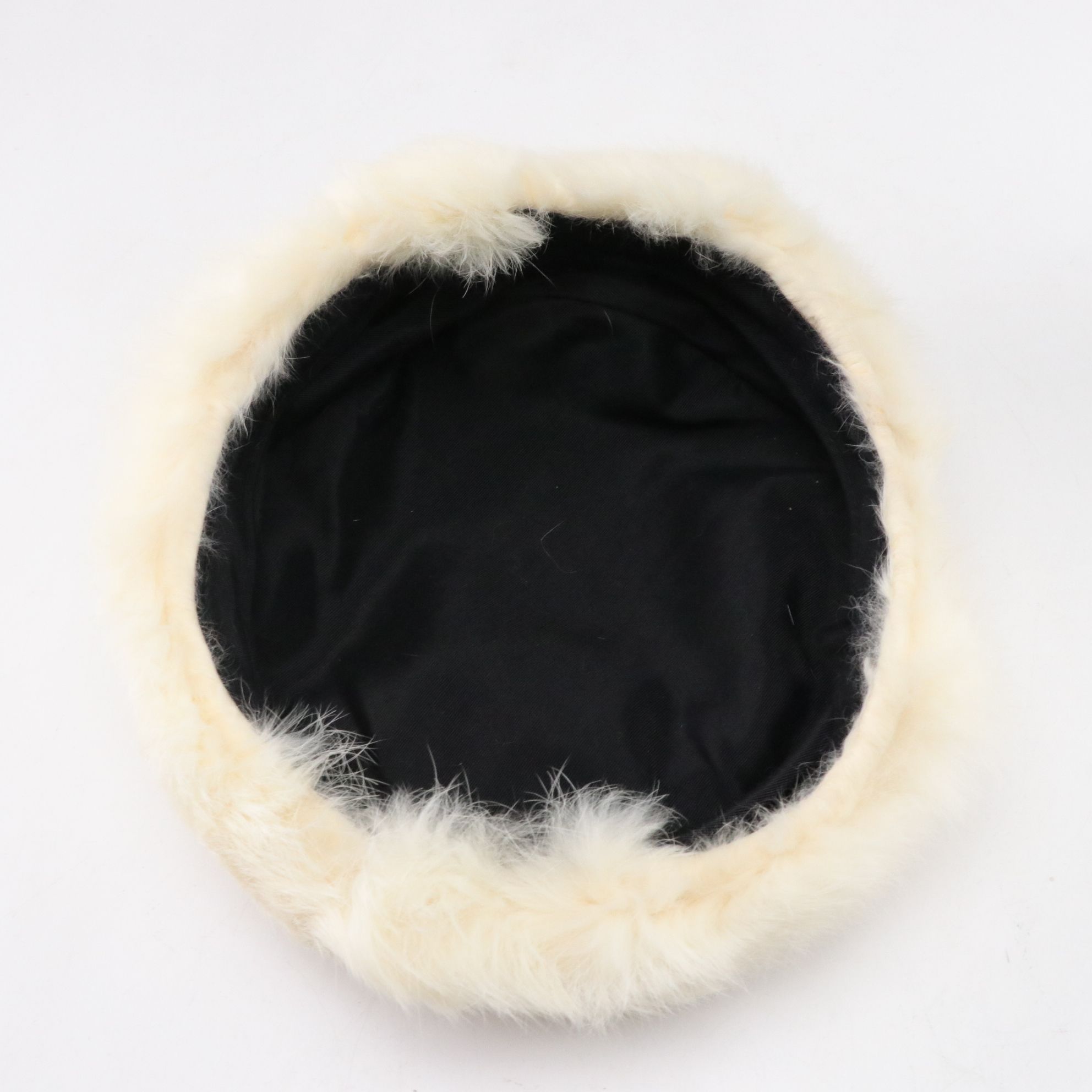 Dyed Tuscan Lamb Fur Hat with Pom Poms, Faux Fur Cloche and Ivory Beret