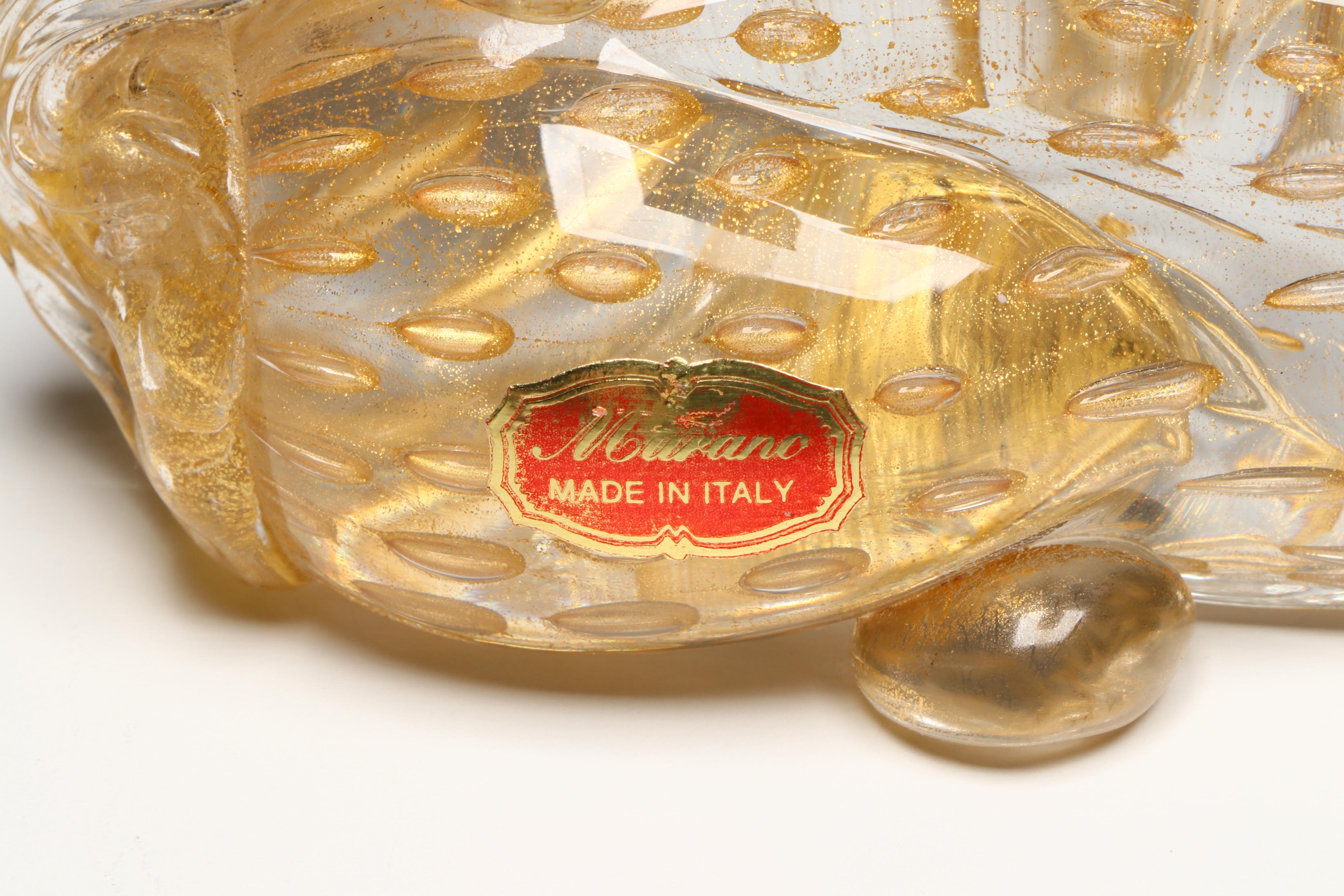 Tiara Glass Basket Vase, Italian Gilt Stag and Other Art Glass