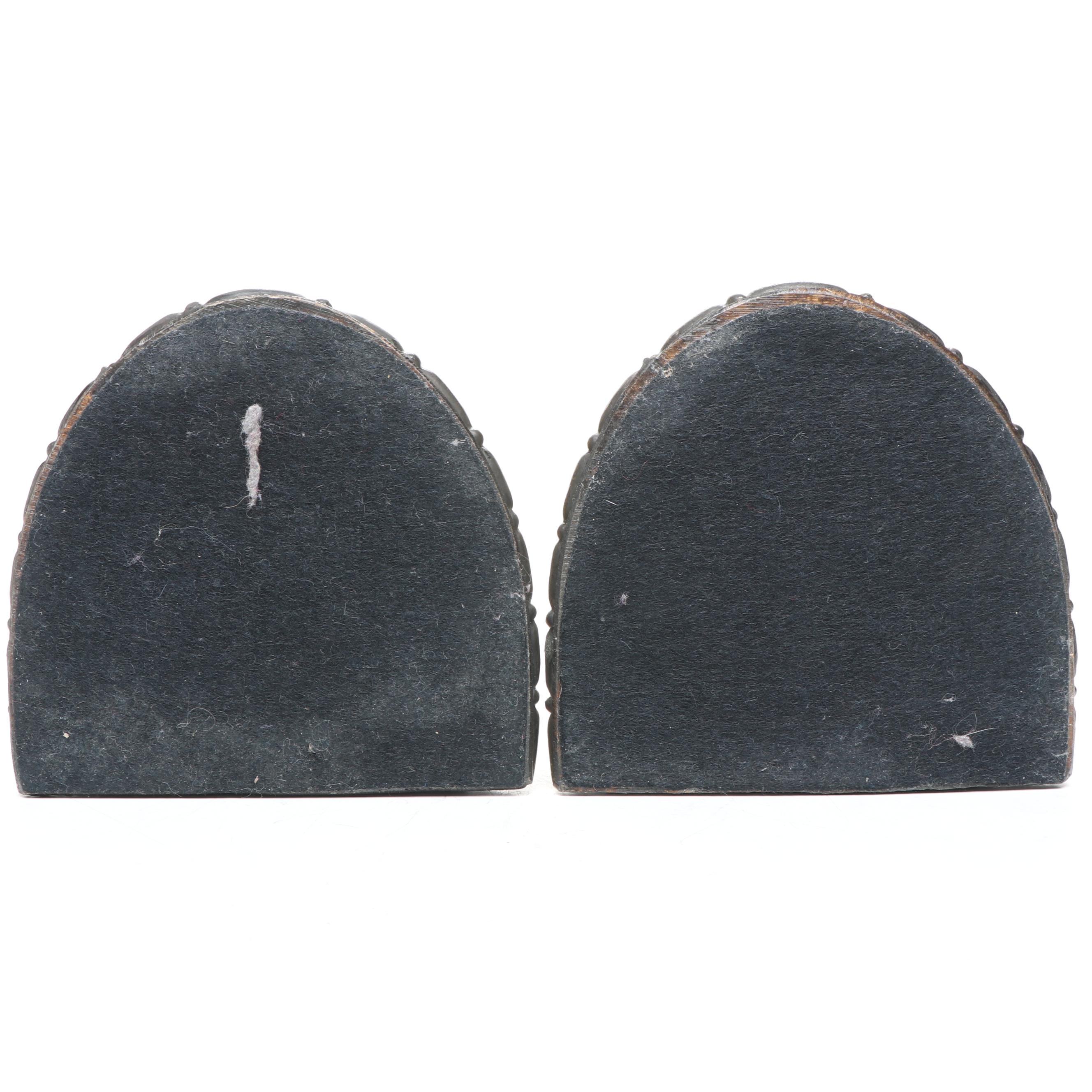 Cast Brass Horned Ram Bookends, Late 20th Century