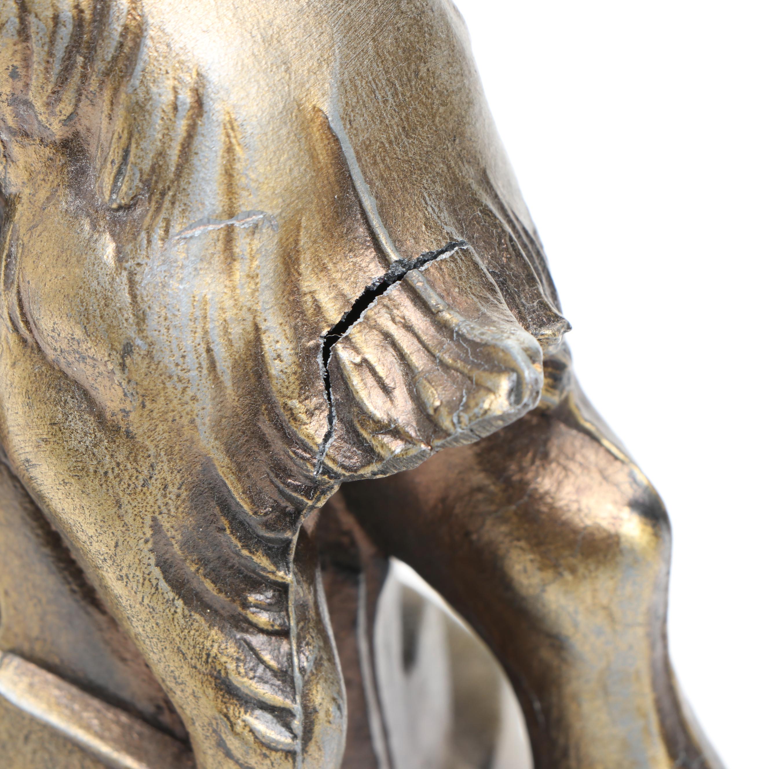 Cast Brass Horned Ram Bookends, Late 20th Century