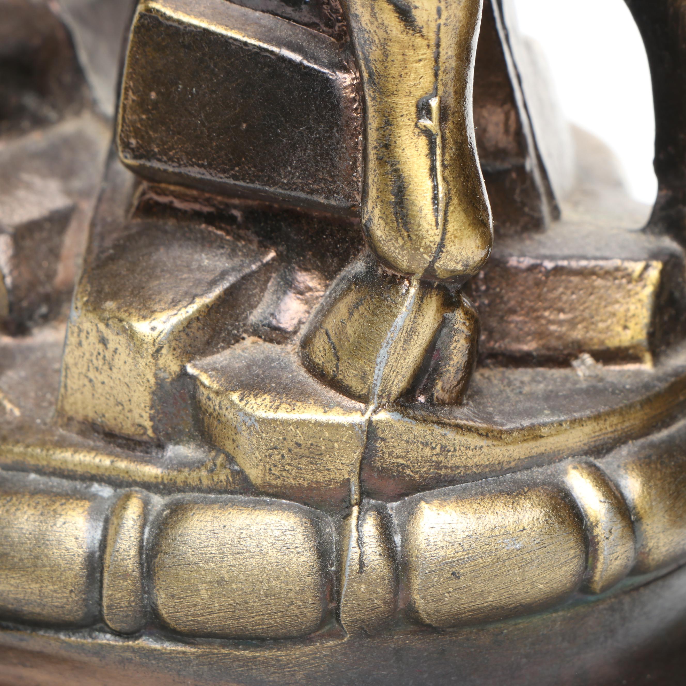 Cast Brass Horned Ram Bookends, Late 20th Century