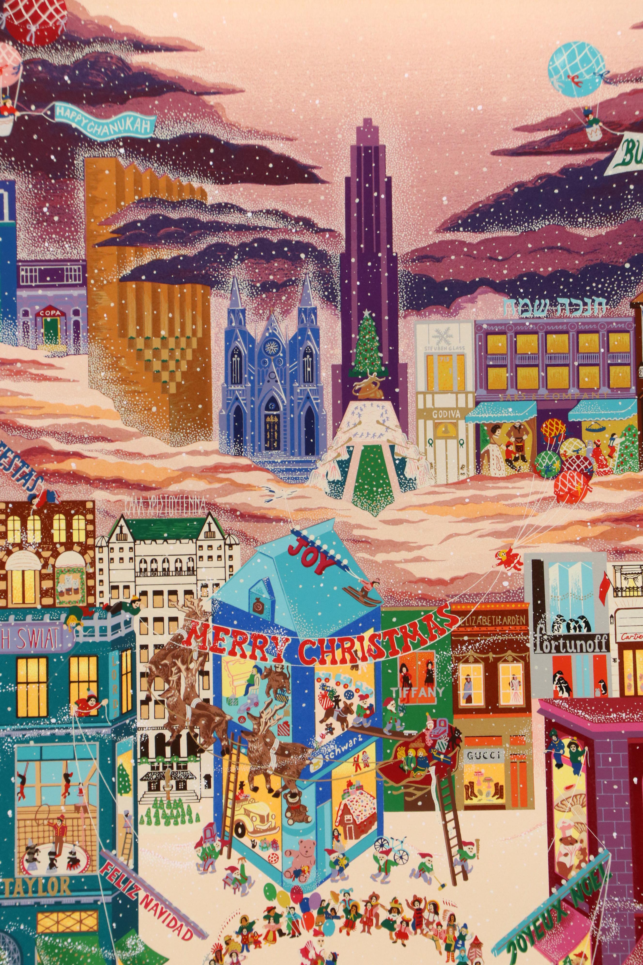 Melanie Taylor Kent Serigraph "December on 5th Avenue," 1983