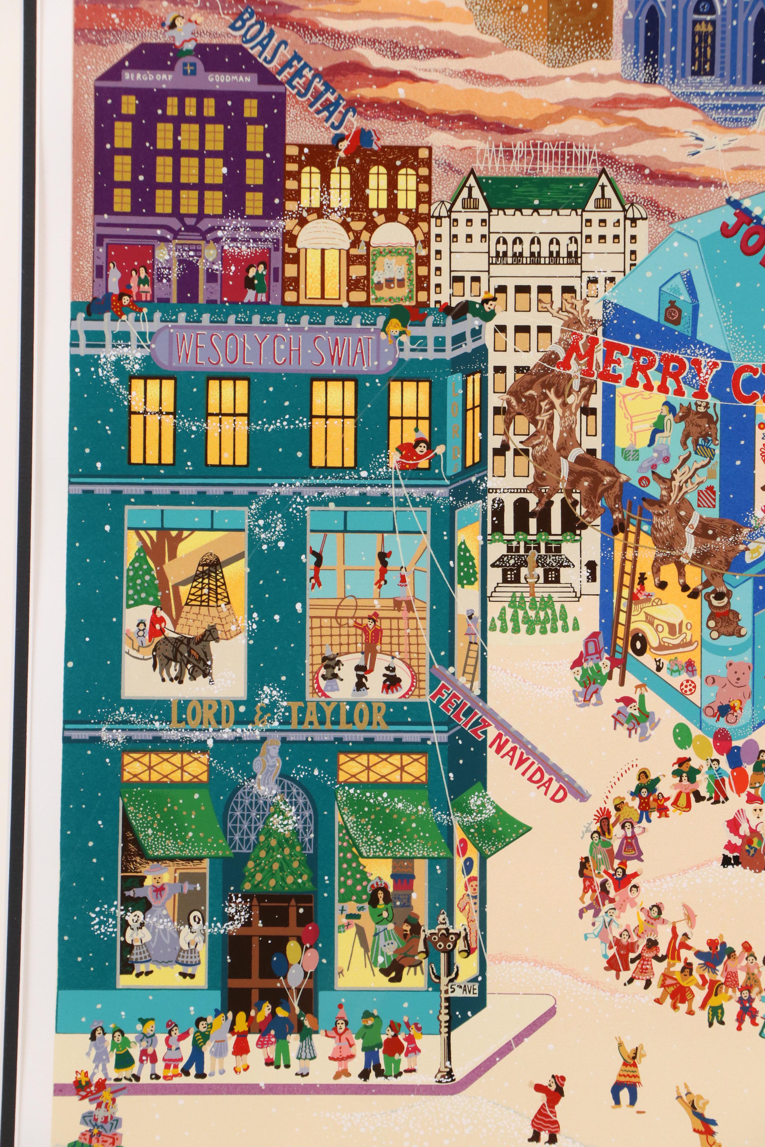 Melanie Taylor Kent Serigraph "December on 5th Avenue," 1983