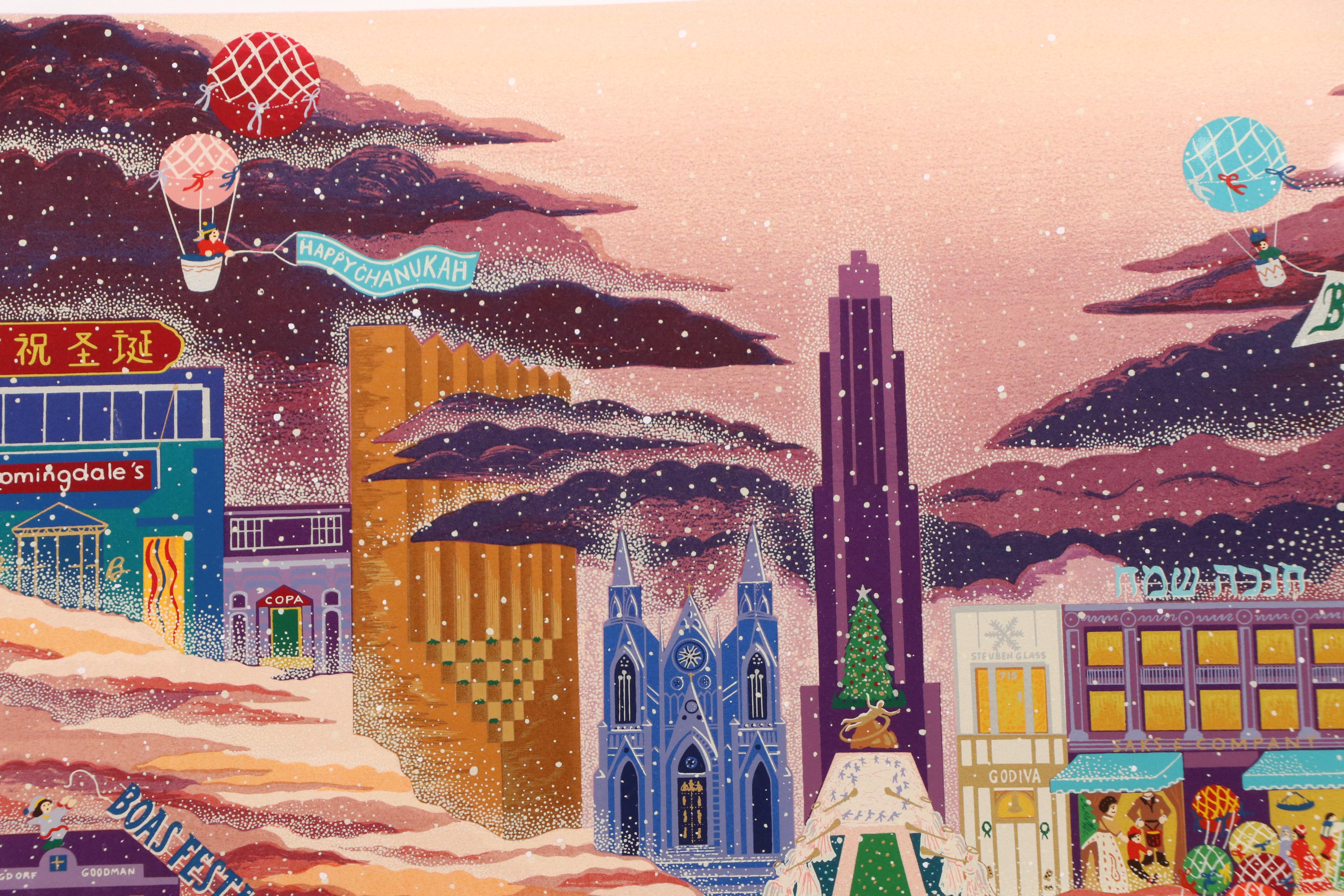 Melanie Taylor Kent Serigraph "December on 5th Avenue," 1983