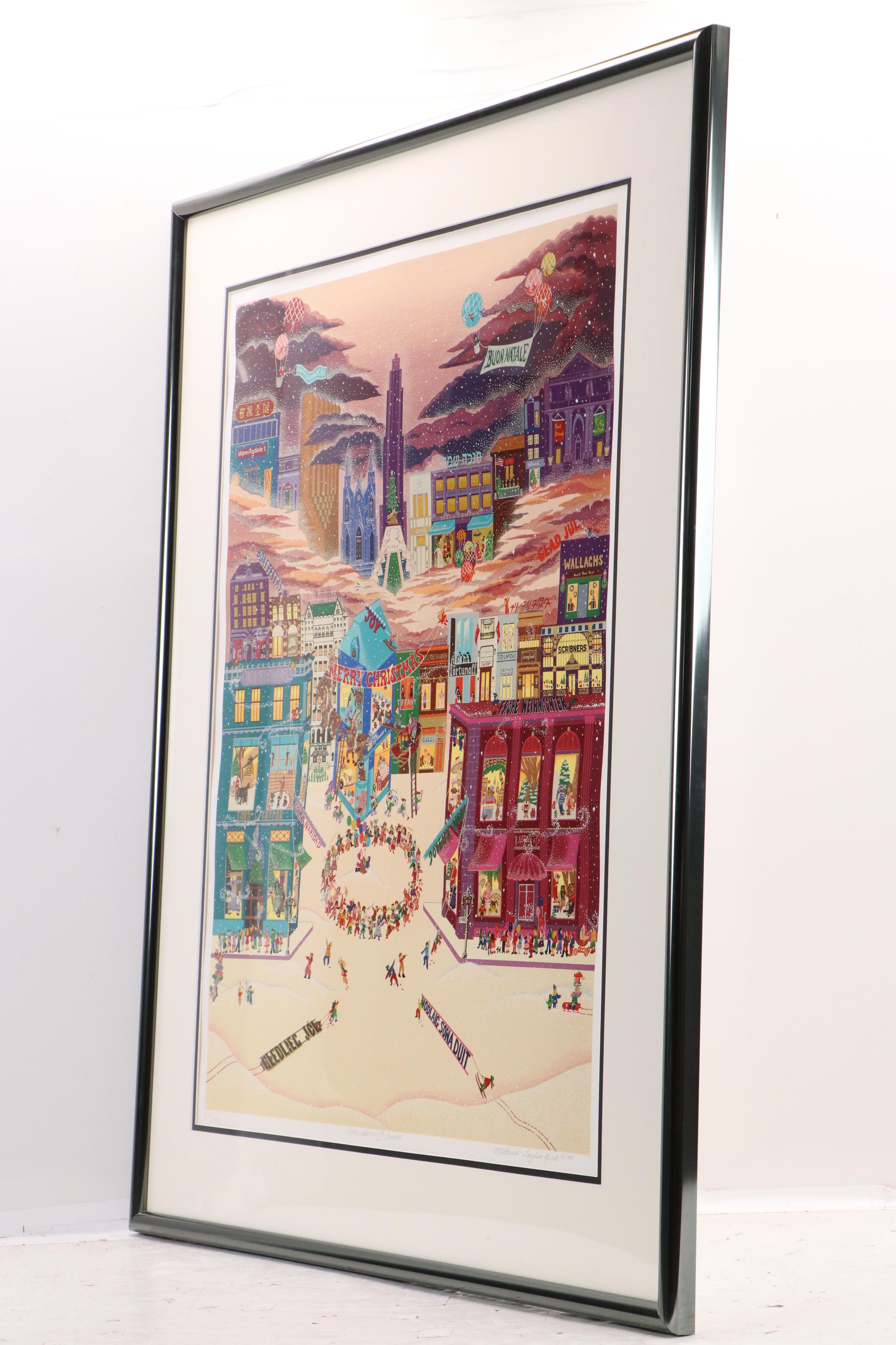 Melanie Taylor Kent Serigraph "December on 5th Avenue," 1983