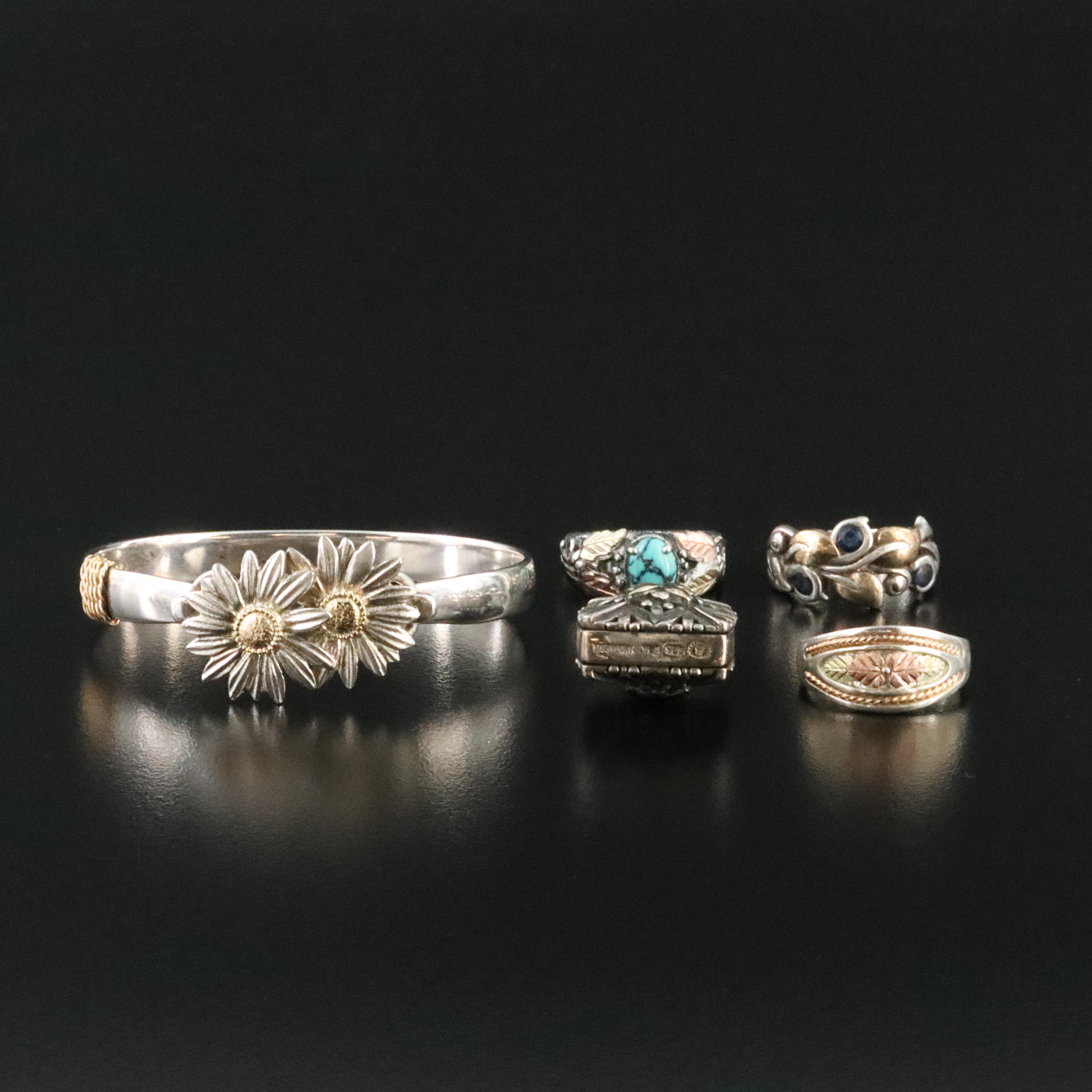 Barbara Bixby, Turquoise and Gold Accents Featured in Sterling Jewelry