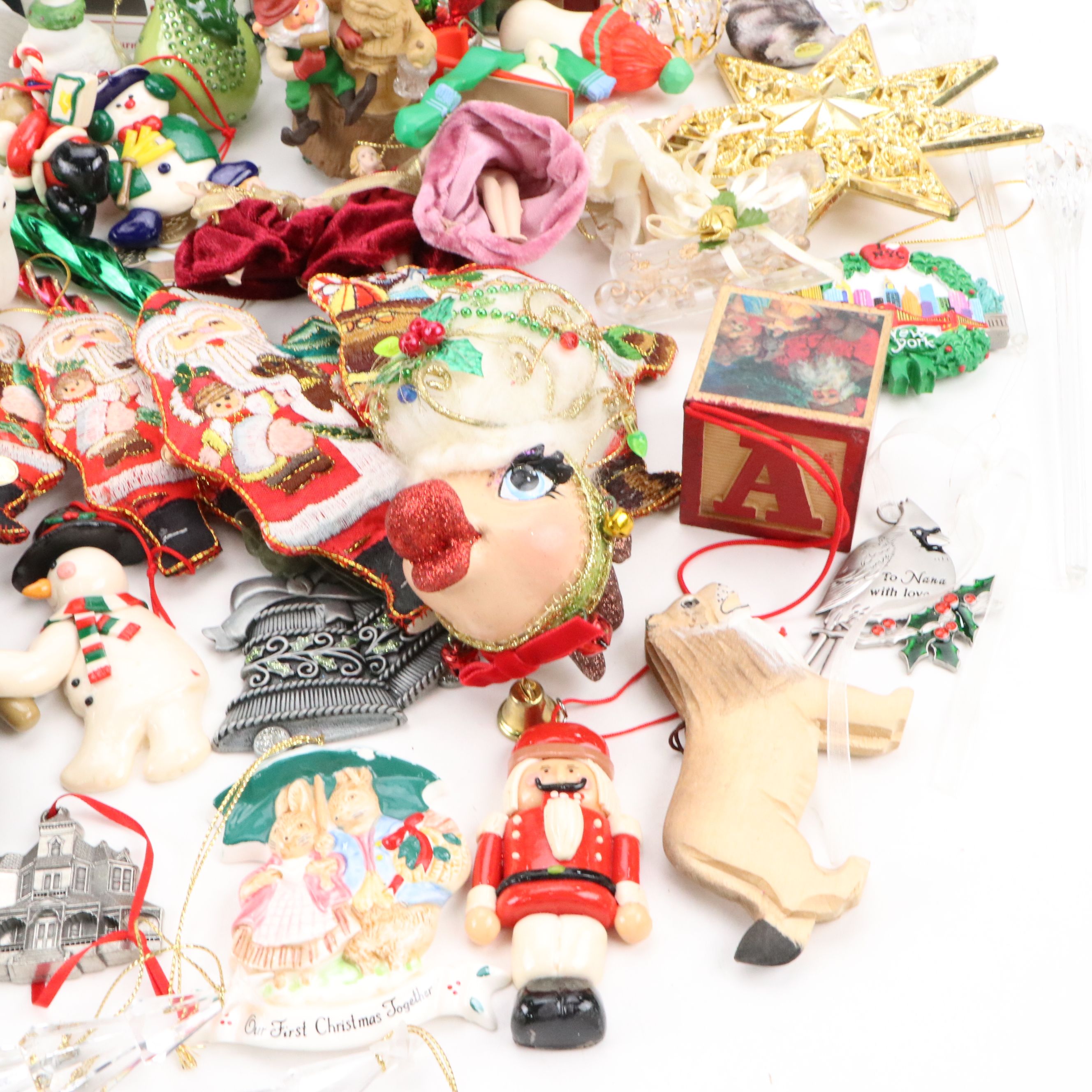 Vintage Fabric and Other Christmas Ornaments