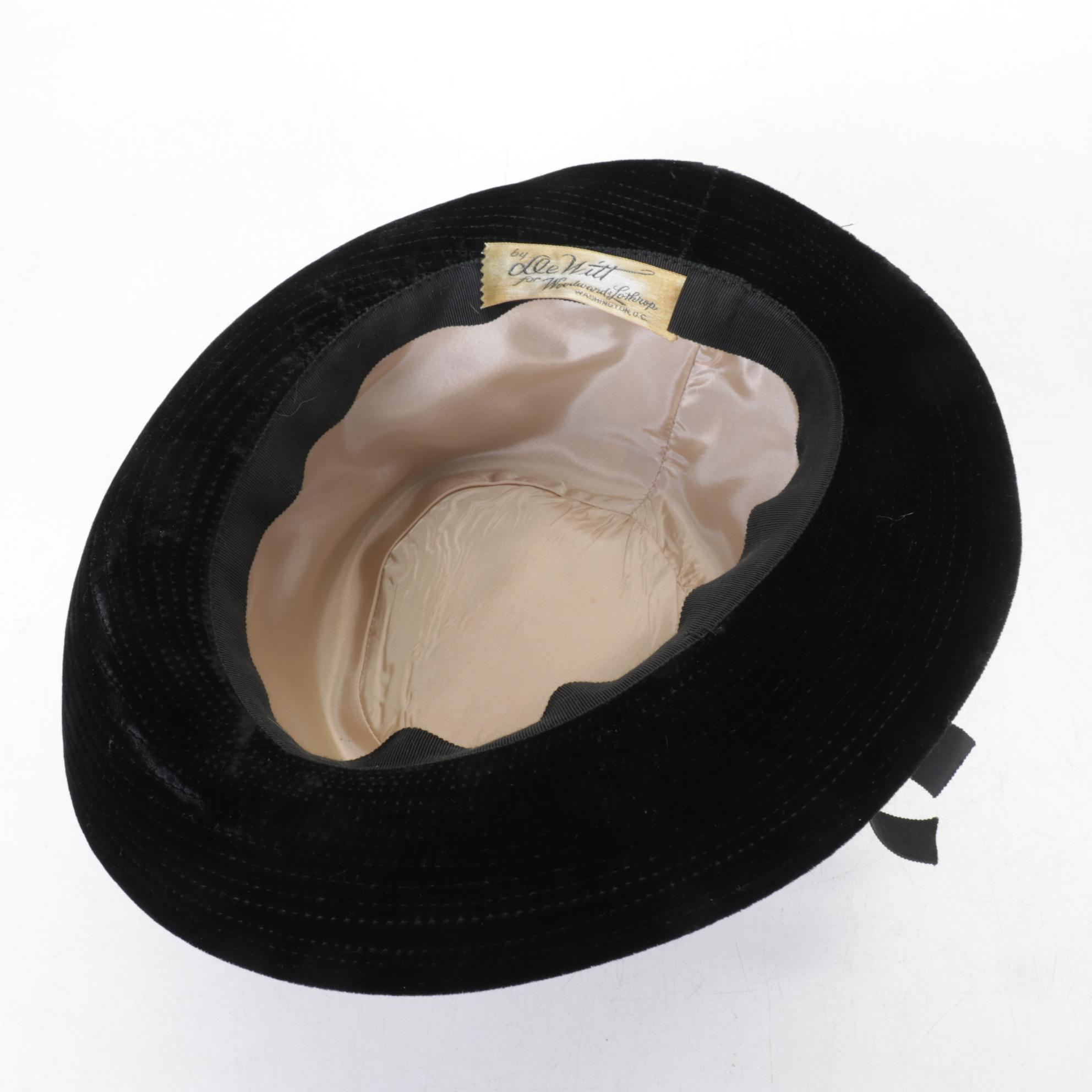 Eduard Pelger Fur Felt Top Hat with Black Velvet Cloche Hat