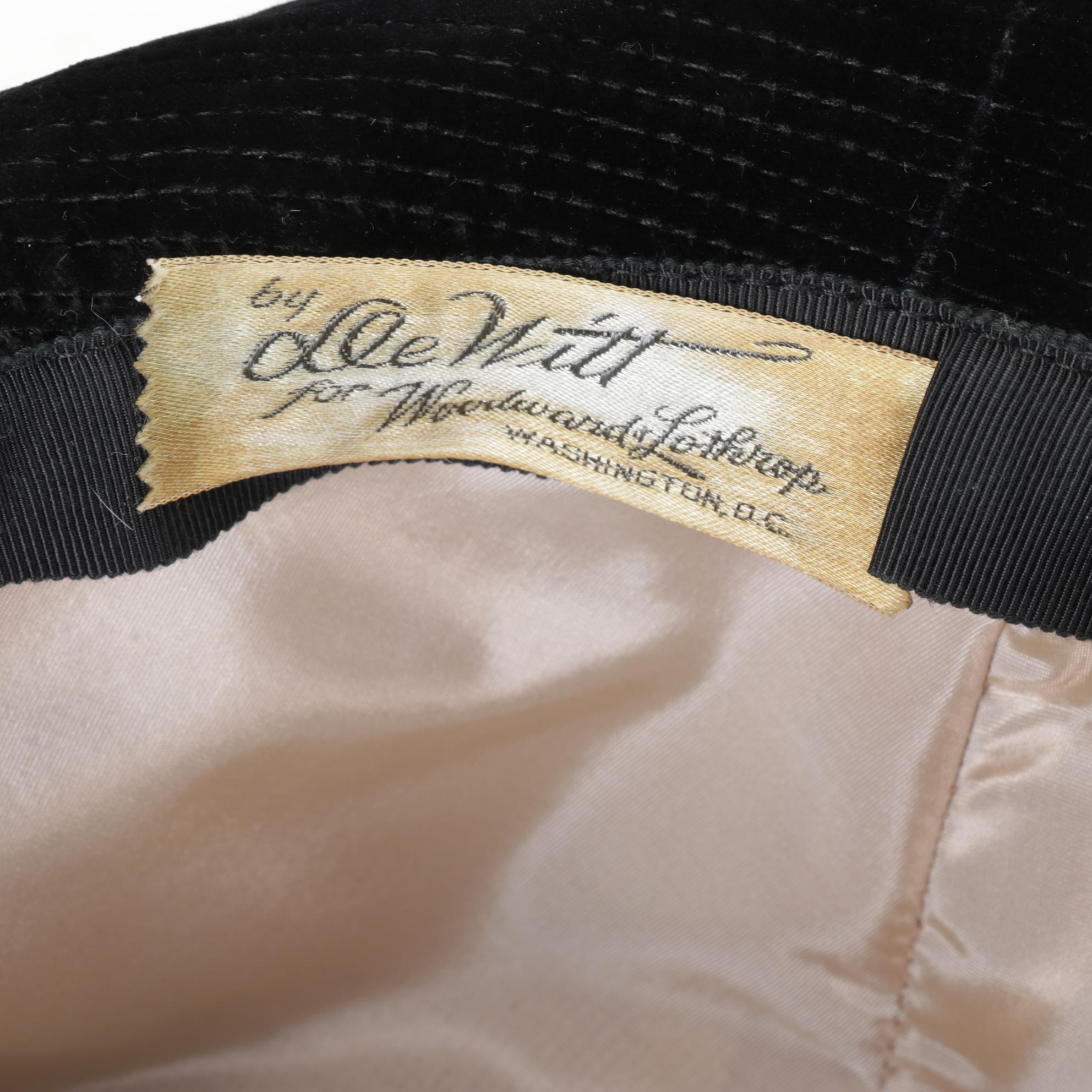 Eduard Pelger Fur Felt Top Hat with Black Velvet Cloche Hat