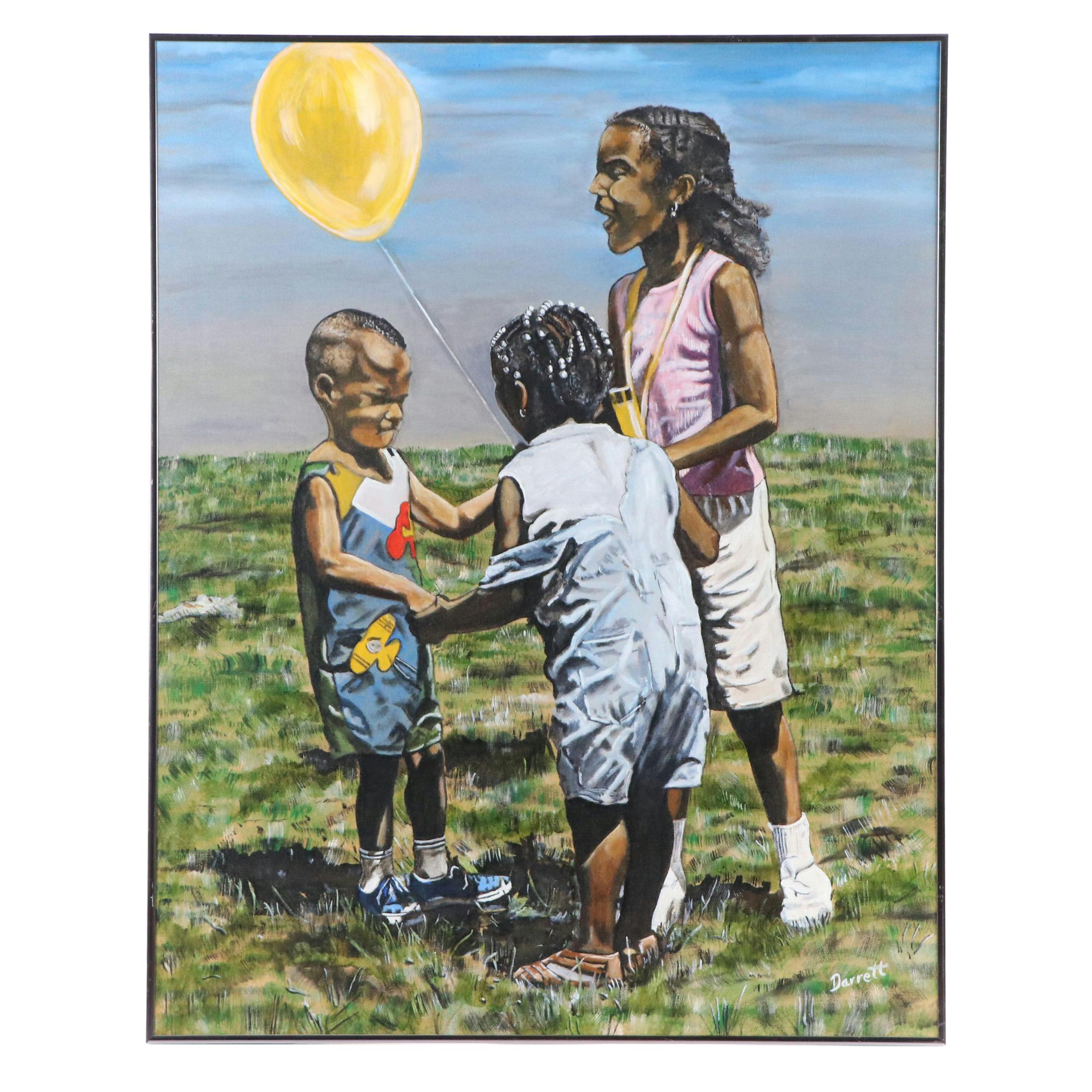 Clifford Darrett Oil Painting "Let's Dance," Late 20th or 21st Century