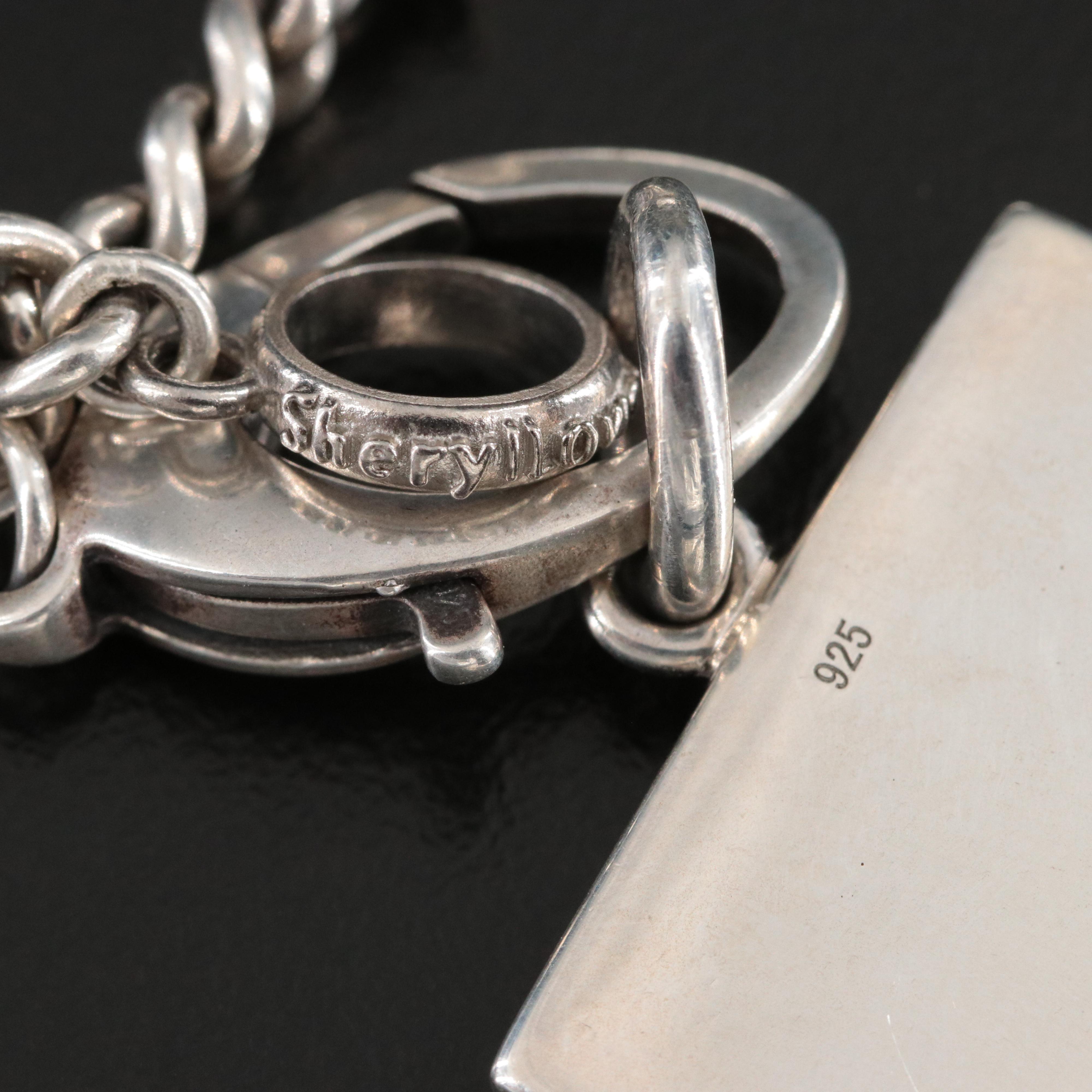 Sheryl Lowe Sterling Curb Chain with "Mr. Lowe" Pavé Diamond Pendant