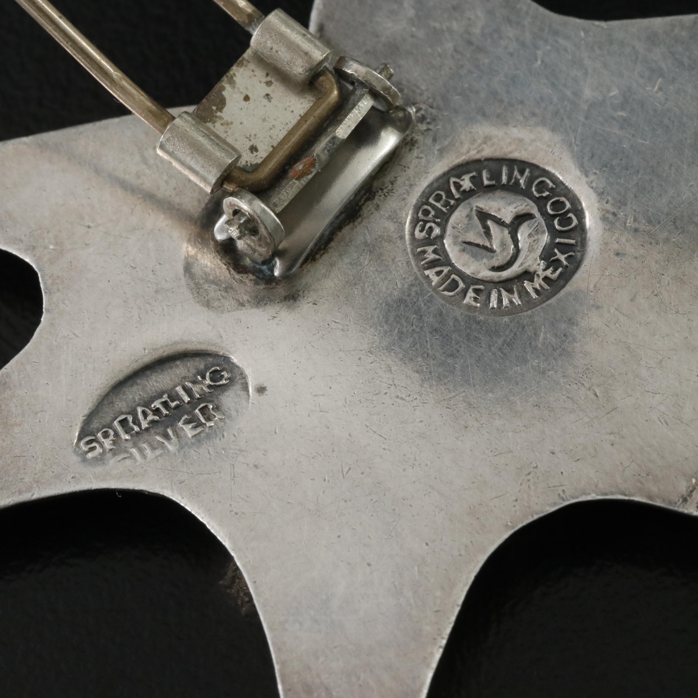 William Spratling Mexican "Choluteca Conch" Sterling Dress Pin, 1940s