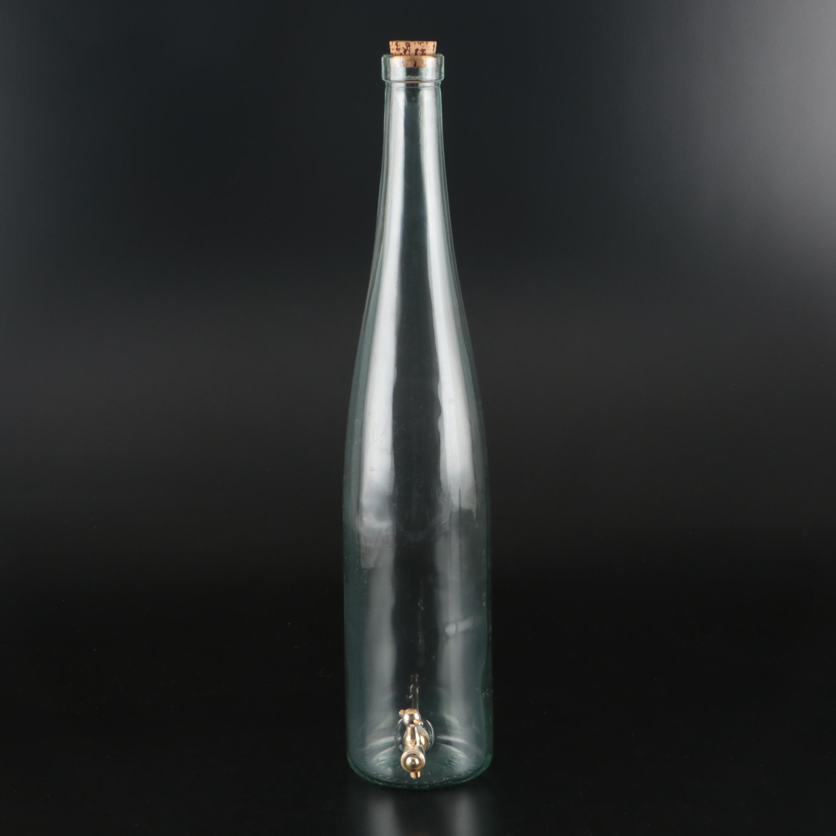 Italian Glass Bottle-Shaped Beverage Dispenser