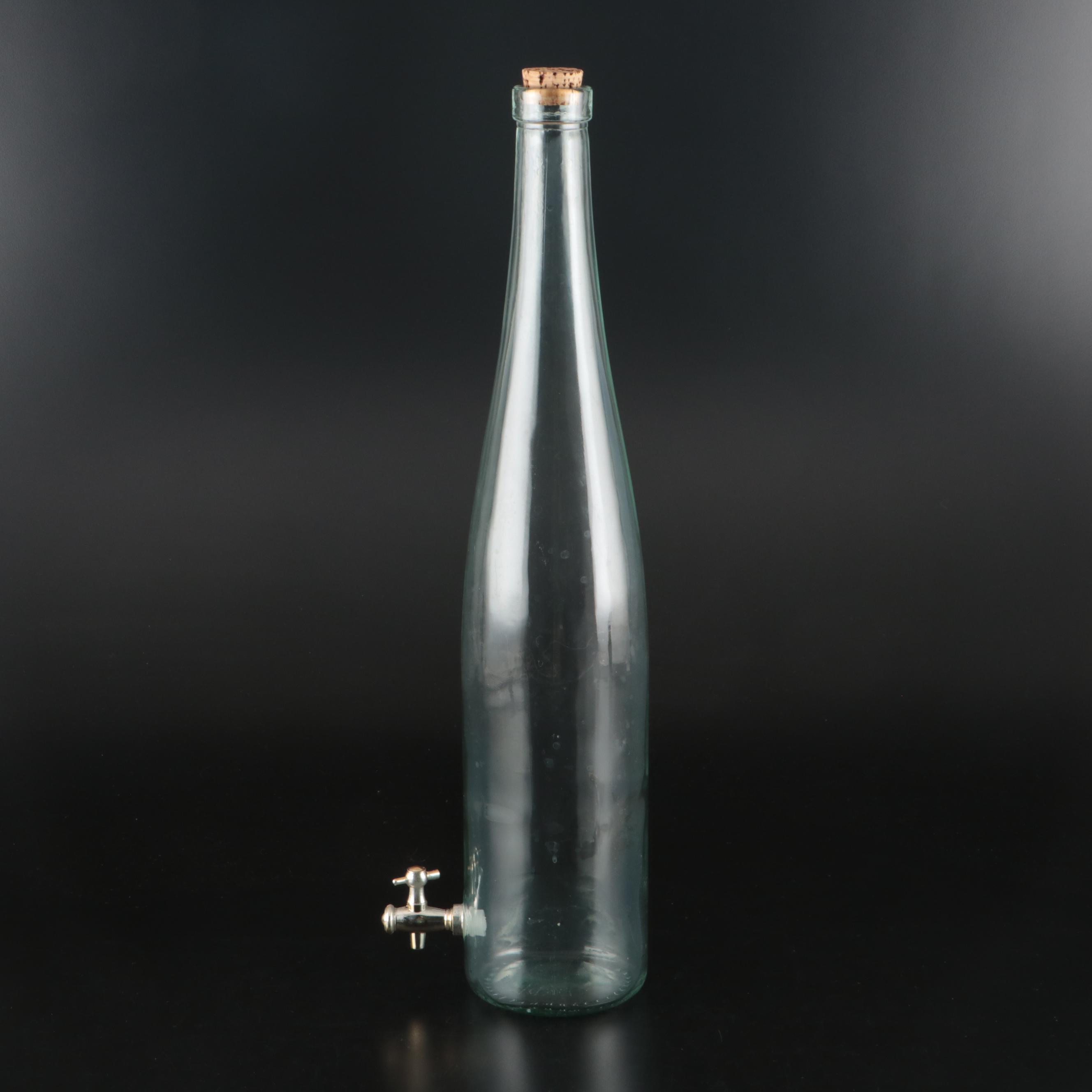 Italian Glass Bottle-Shaped Beverage Dispenser