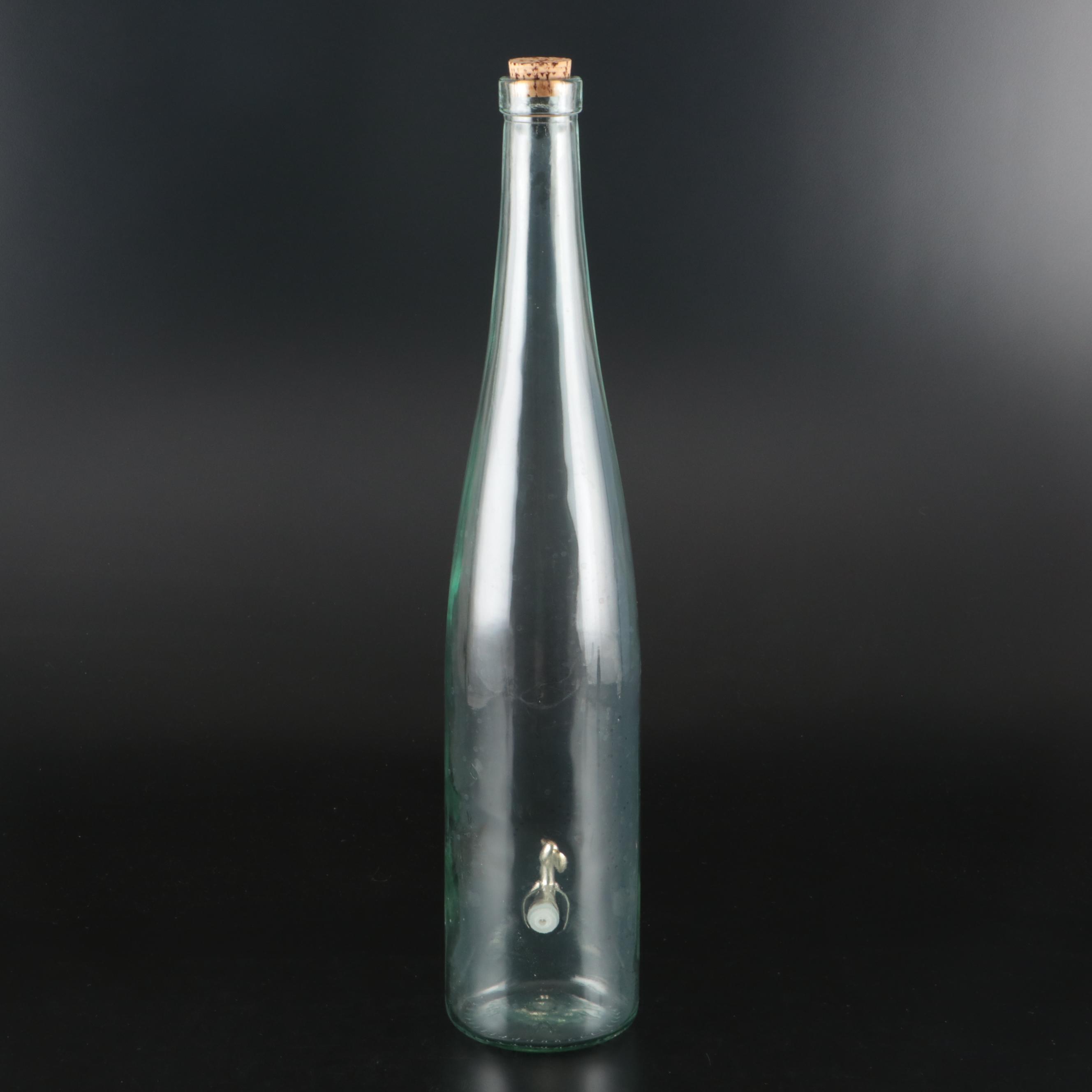 Italian Glass Bottle-Shaped Beverage Dispenser