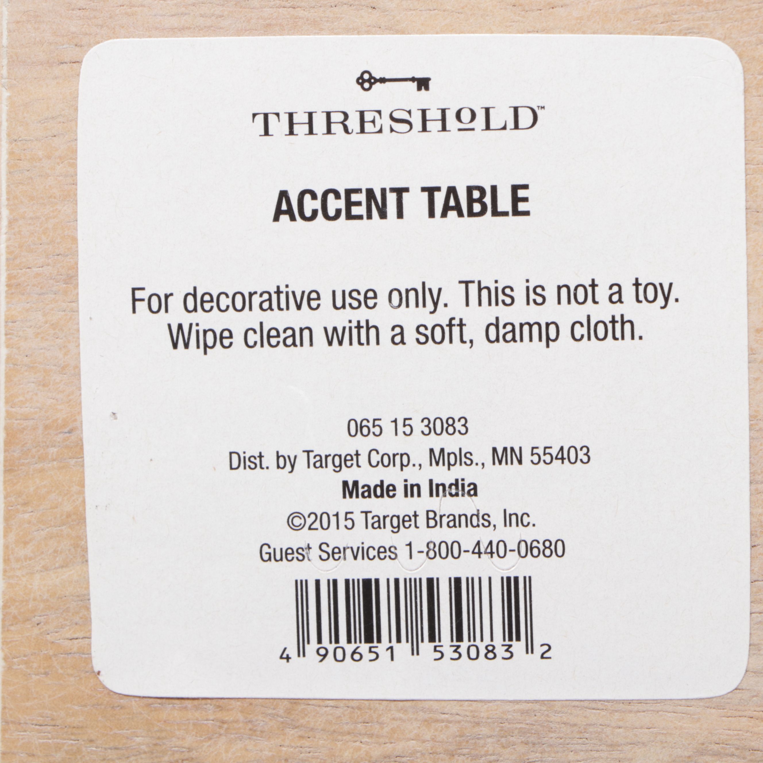 Threshold Contemporary Wood and Chrome Accent Table