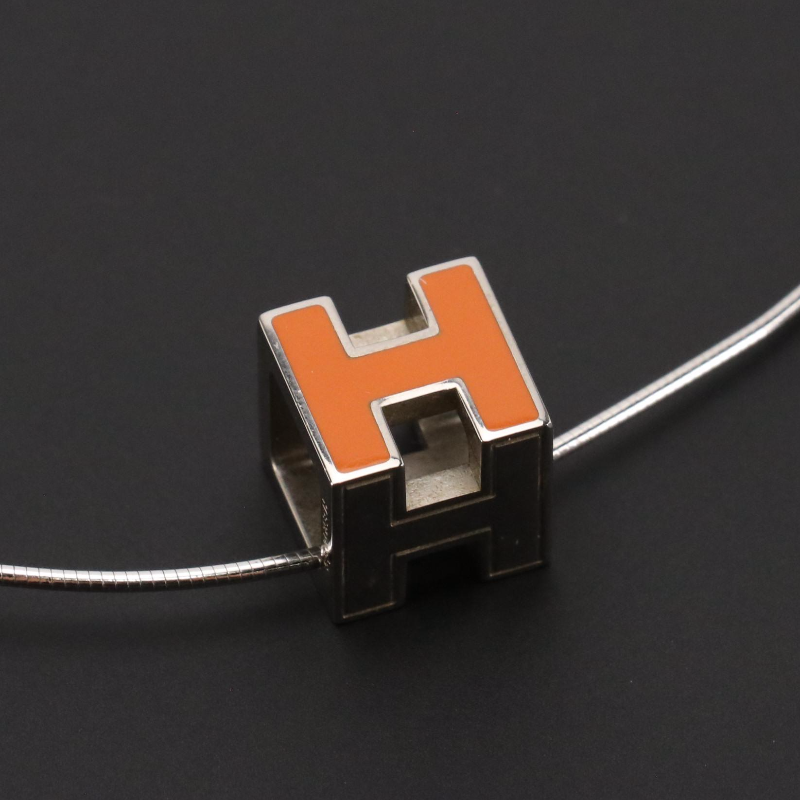 Hermès Cage d'H Pendant Necklace with Box