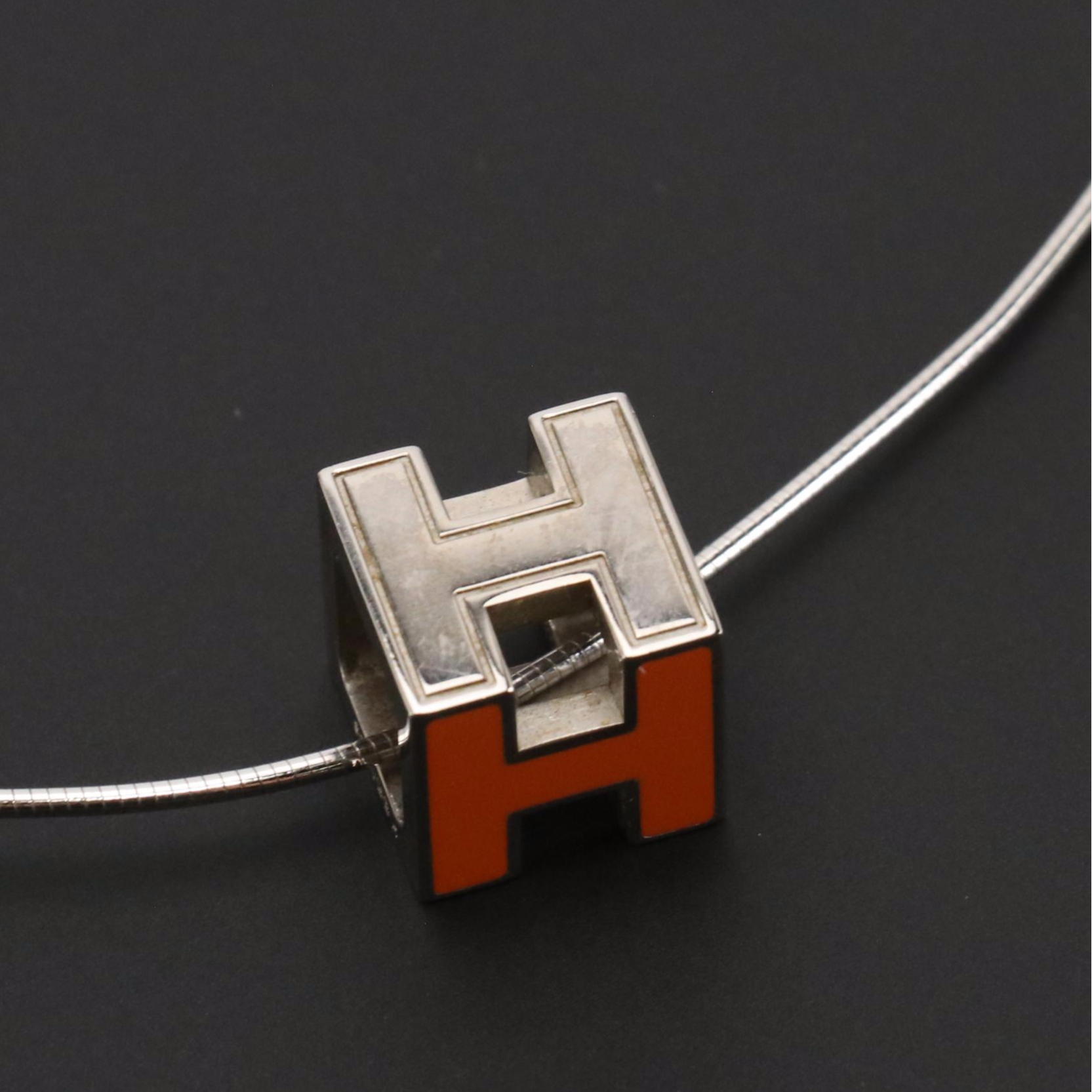 Hermès Cage d'H Pendant Necklace with Box