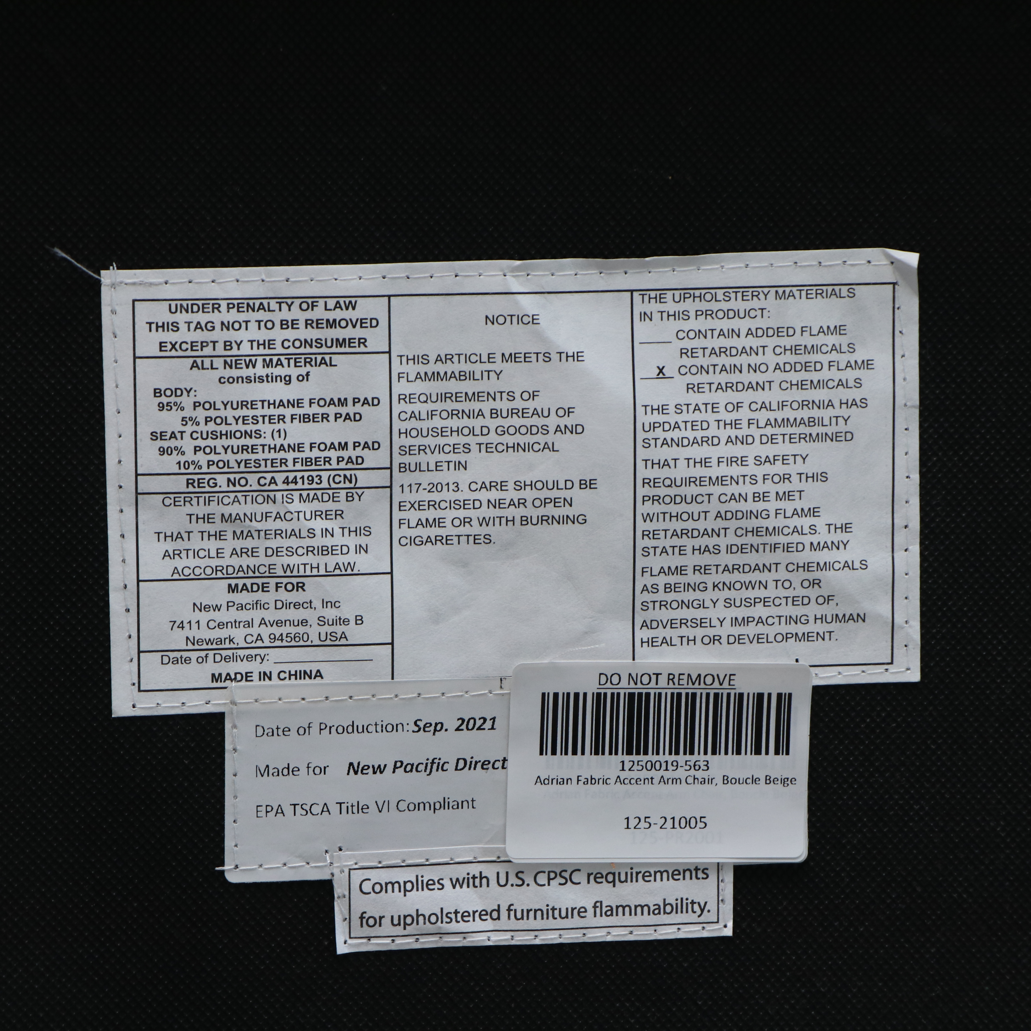 New Pacific Direct Upholstered Armchair