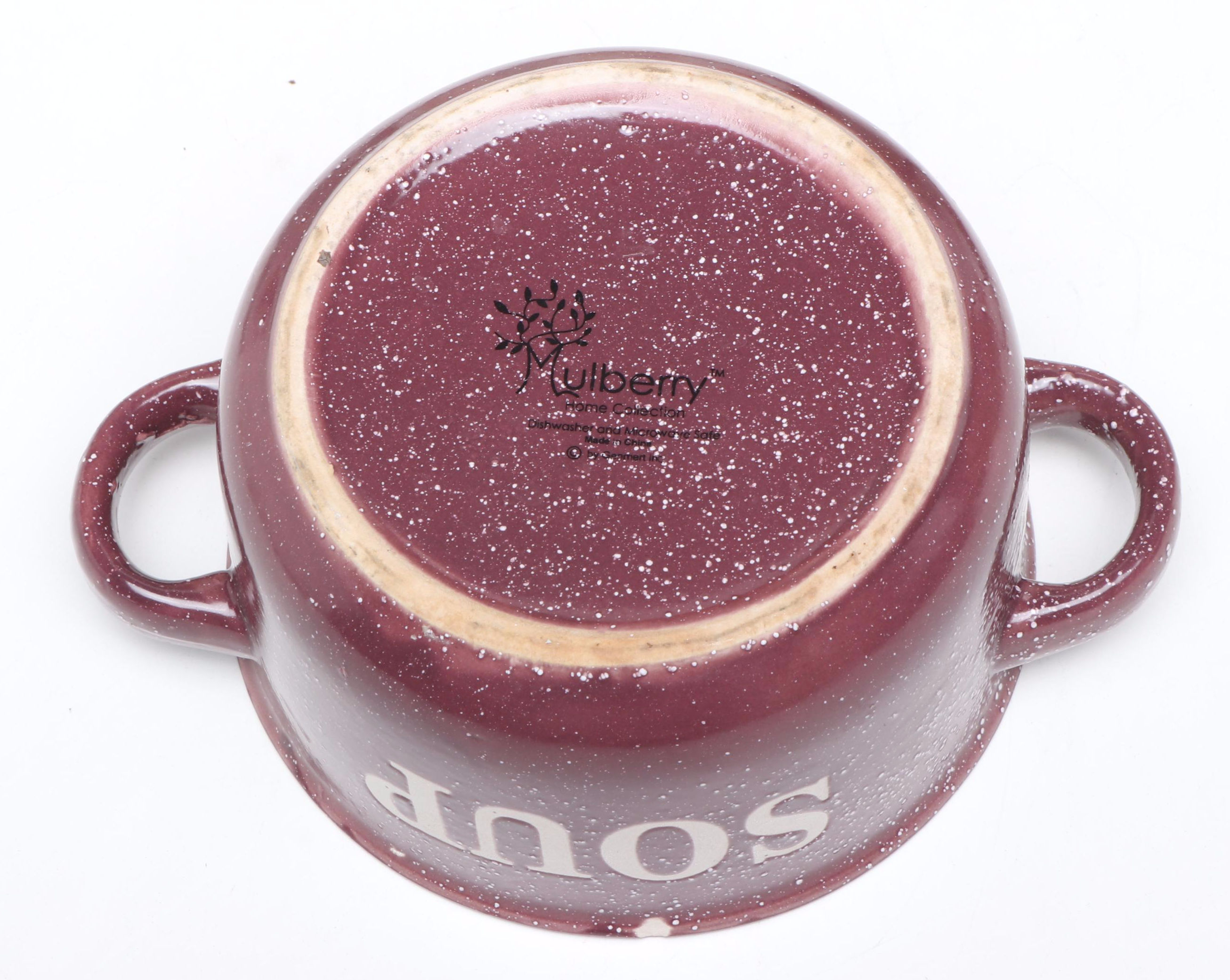 Wilton Fondue Set with Smuckers Glass Jars and Other Ceramic Bowl and Cookbooks